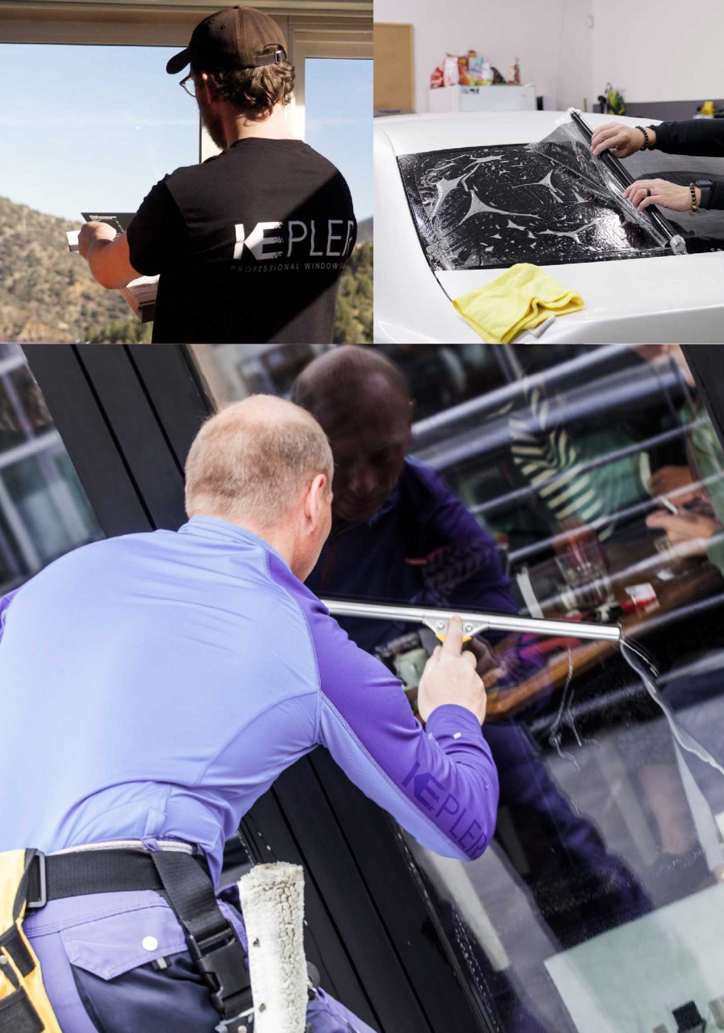 Kepler Expert Applying Anti-Graffiti Window Film to a Glen Ellyn Shop Front