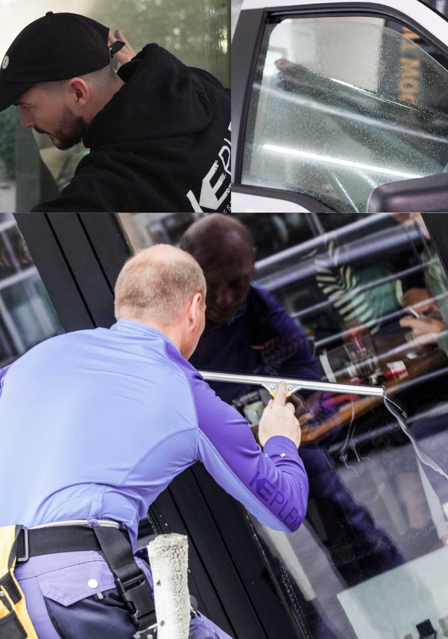 Kepler Professional Applying Anti-Graffiti Window Film to a Lombard Shop Front
