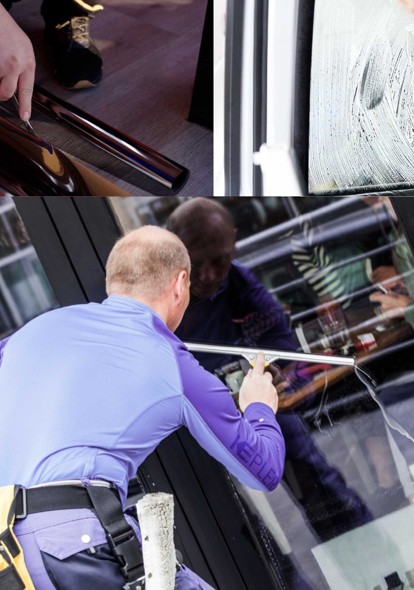 Kepler Professional Applying Anti-Graffiti Window Film to a Westchester Shop Front
