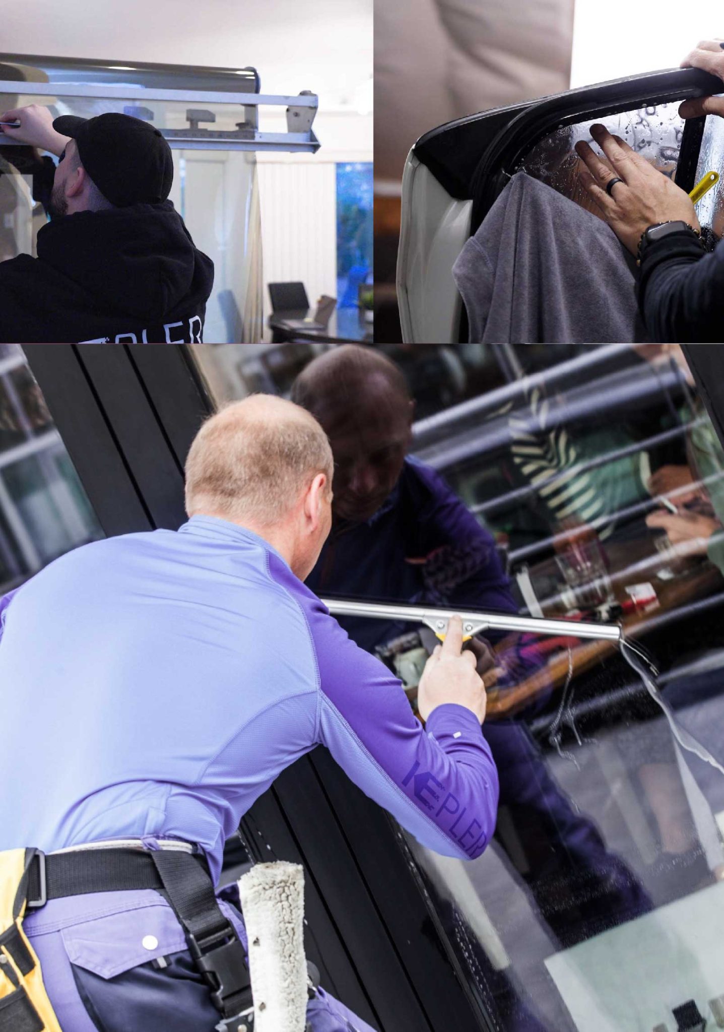 Kepler Professional Applying Anti-Graffiti Window Film to a Hoffman Estates Shop Front