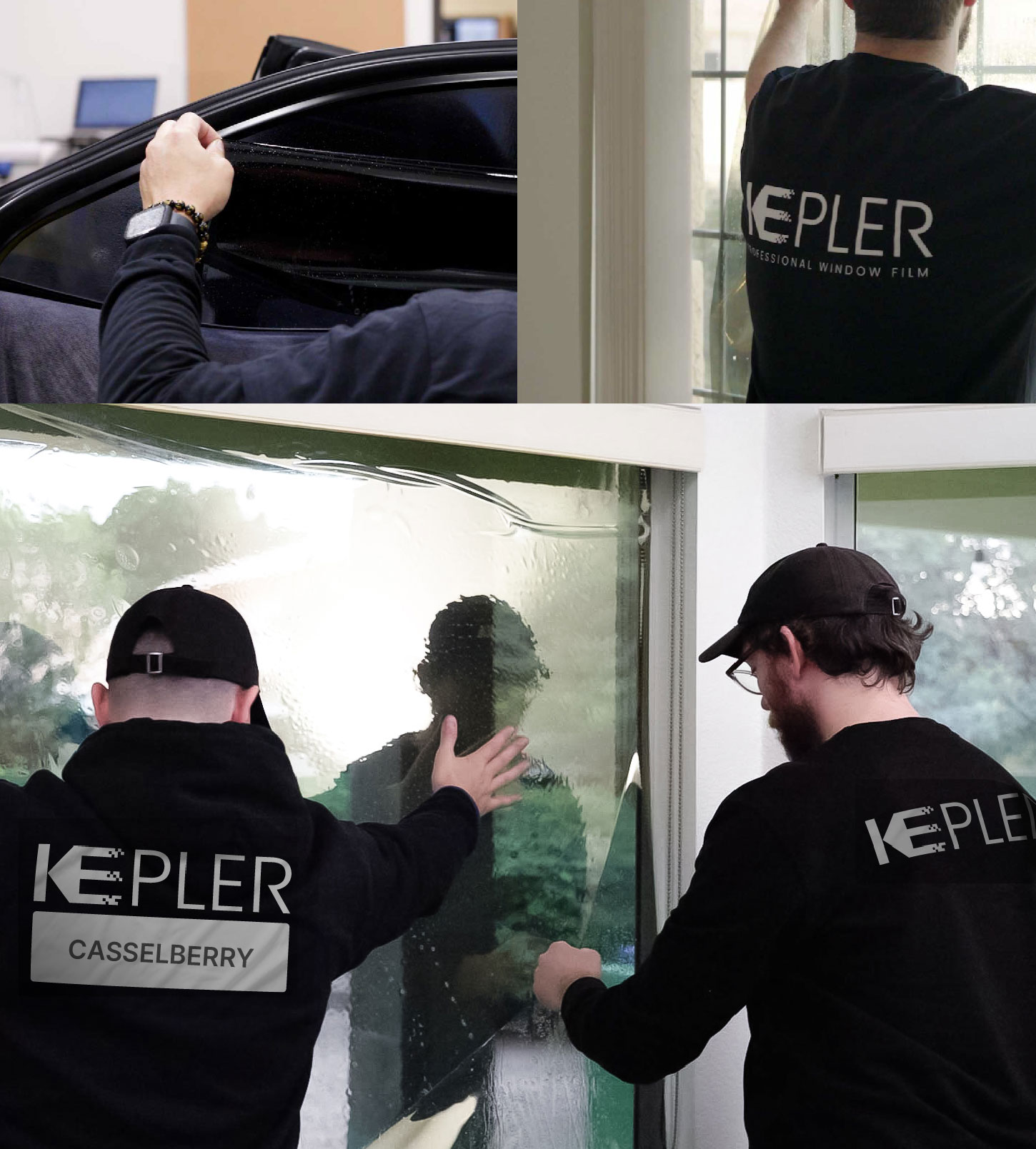 Expert Technician Installing High-tech Window Tint to Home in Casselberry