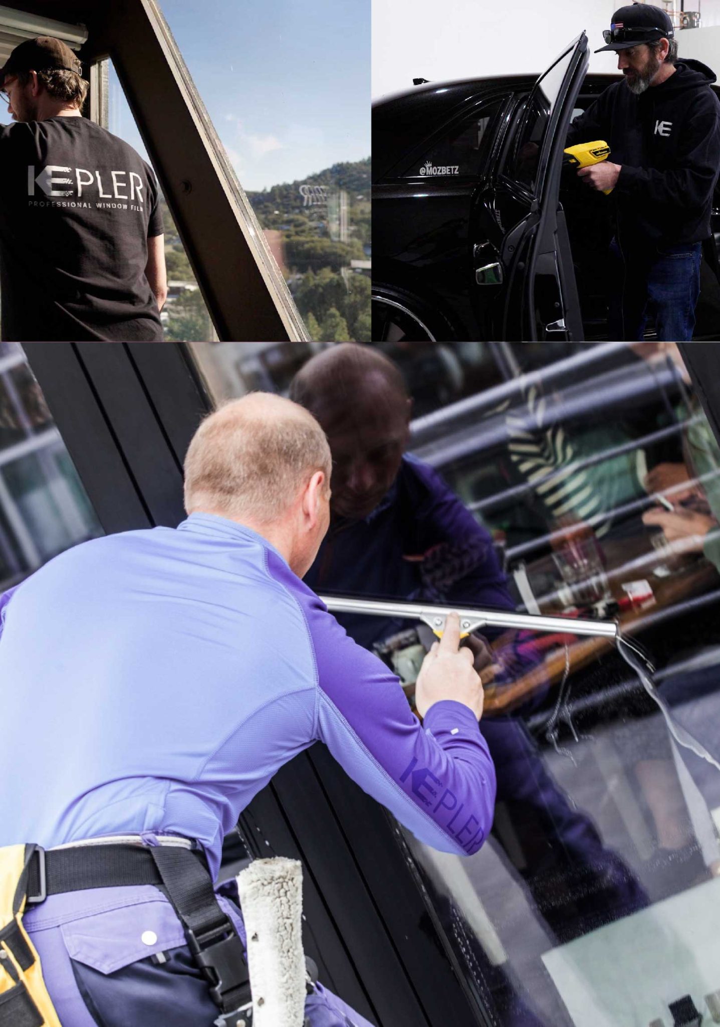 Kepler Skilled Applying Anti-Graffiti Window Film to a South Elgin Shop Front