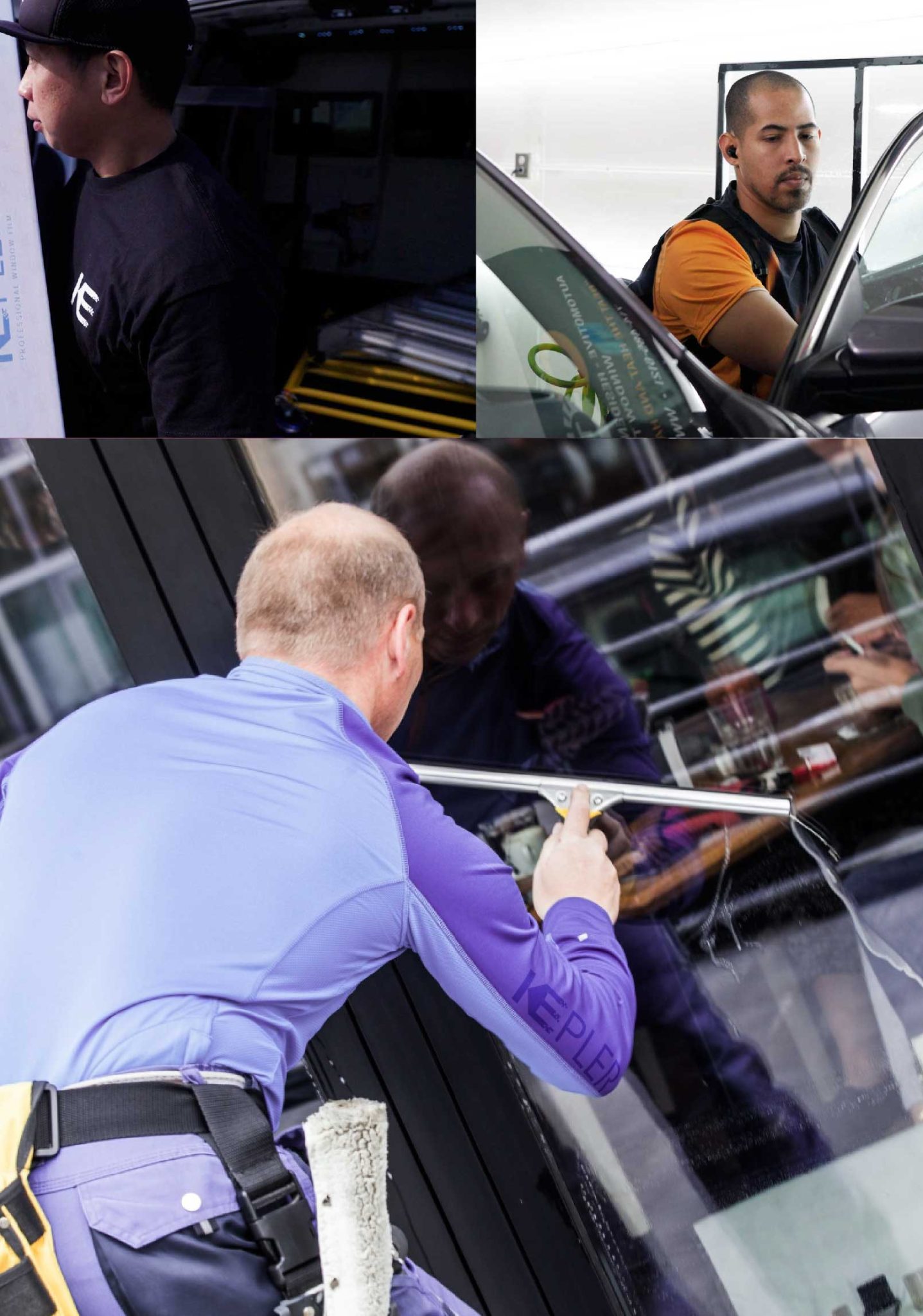 Kepler Professional Applying Anti-Graffiti Window Film to a Sycamore Shop Front