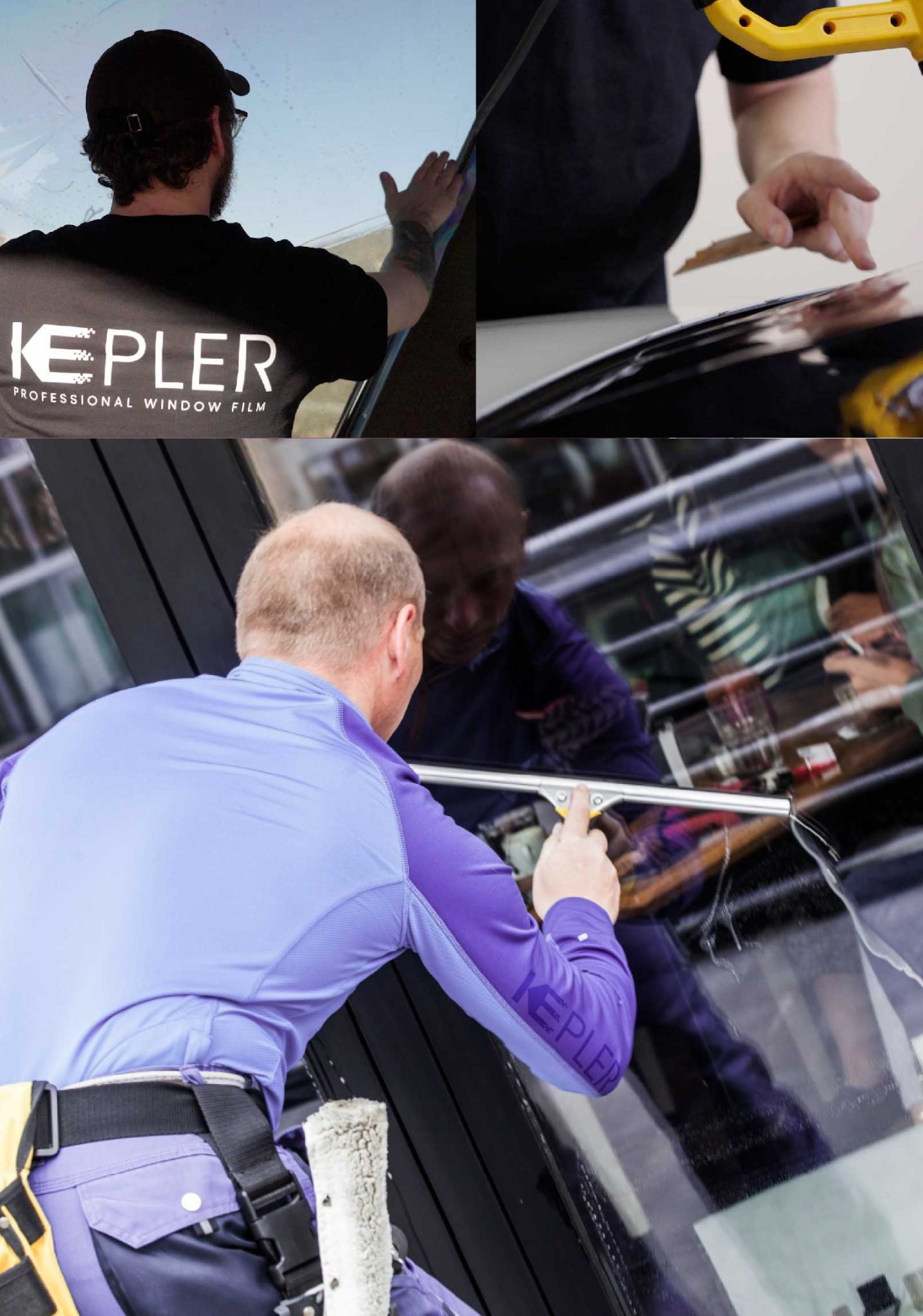 Kepler Skilled Applying Anti-Graffiti Window Film to a Villa Park Shop Front