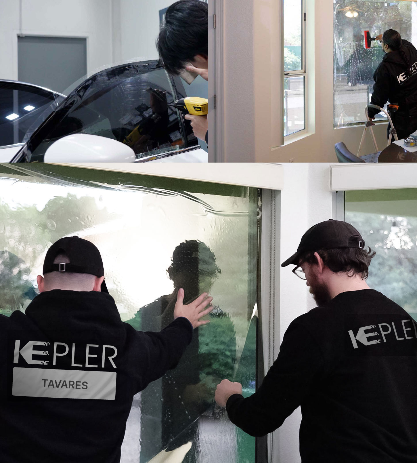 Expert Technician Installing High-tech Window Tint to Home in Tavares