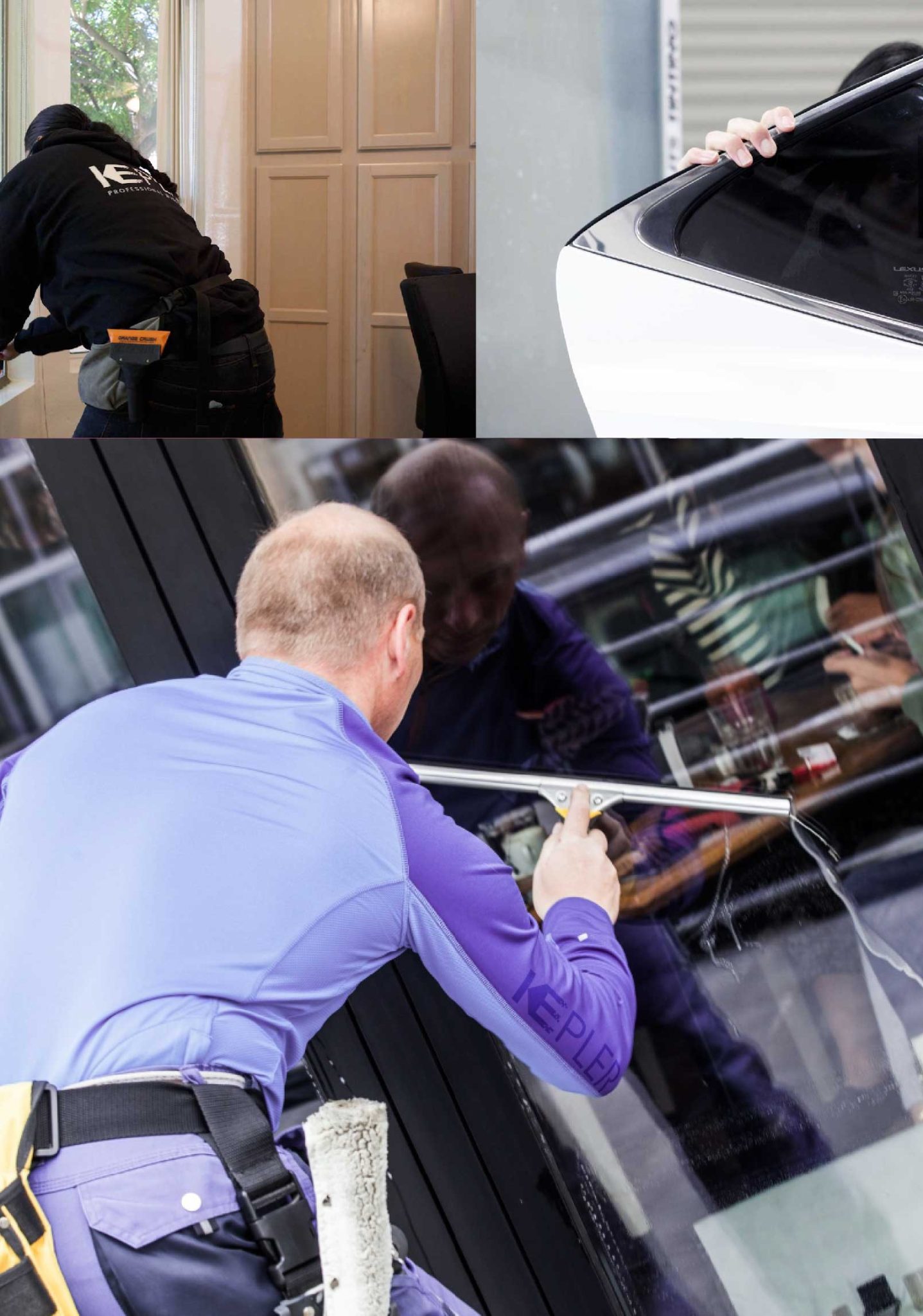 Kepler Skilled Applying Anti-Graffiti Window Film to a Berwyn Shop Front
