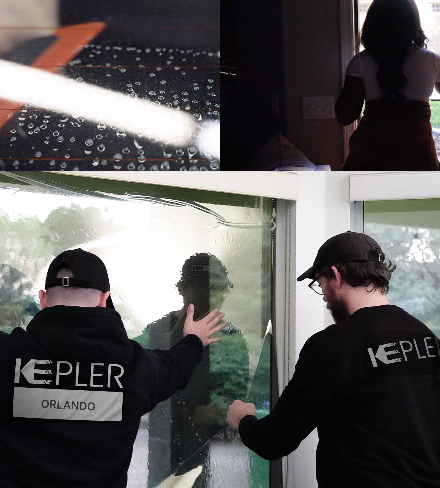 Expert Technician Applying Advanced Window Tint to Home in Orlando