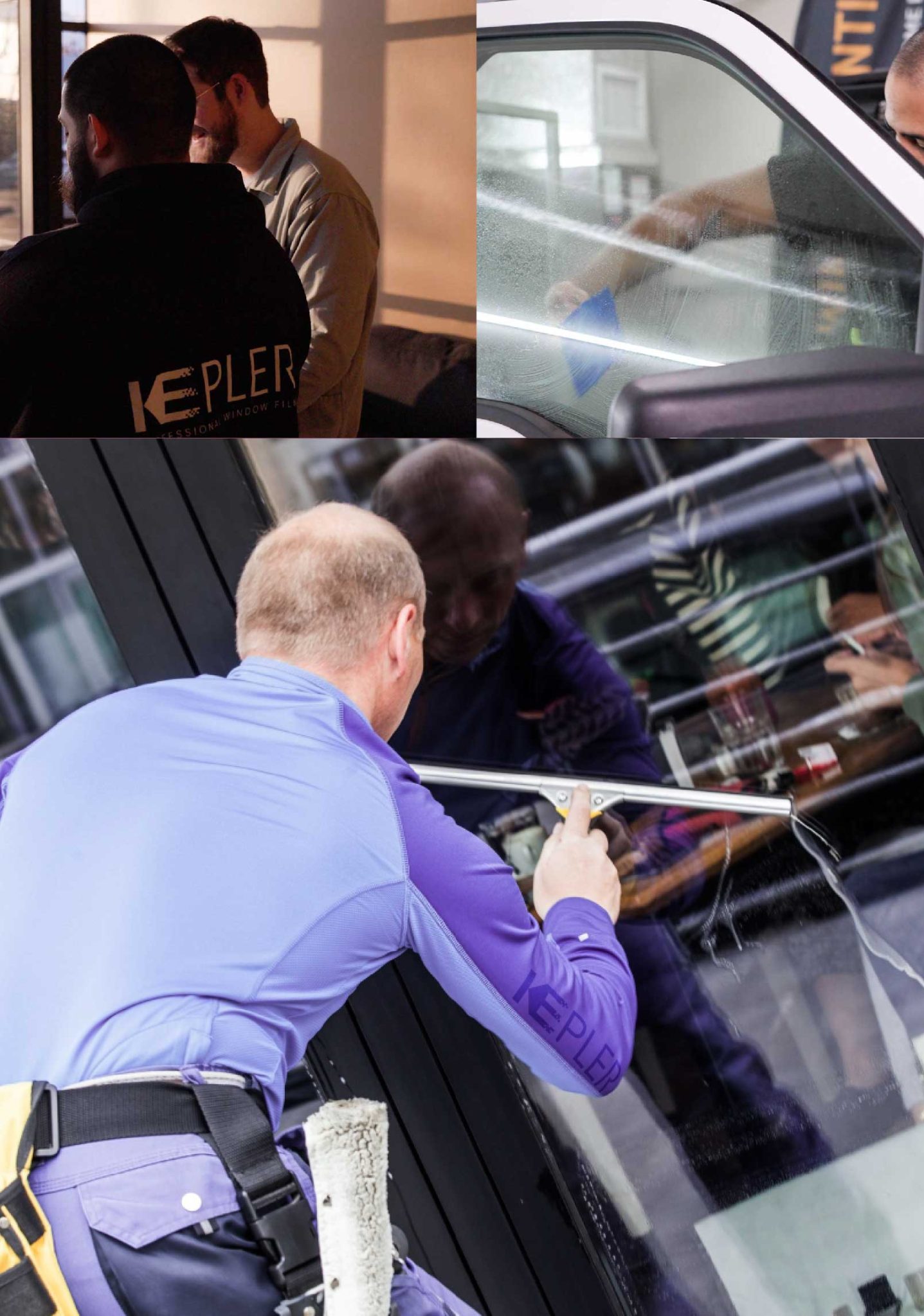 Kepler Expert Applying Anti-Graffiti Window Film to a Calumet City Shop Front