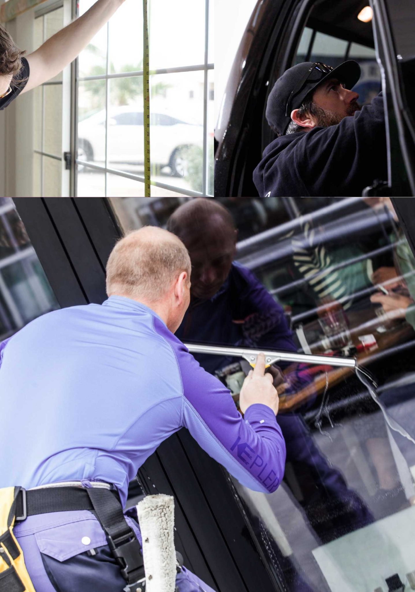 Kepler Professional Applying Anti-Graffiti Window Film to a Harvey Shop Front