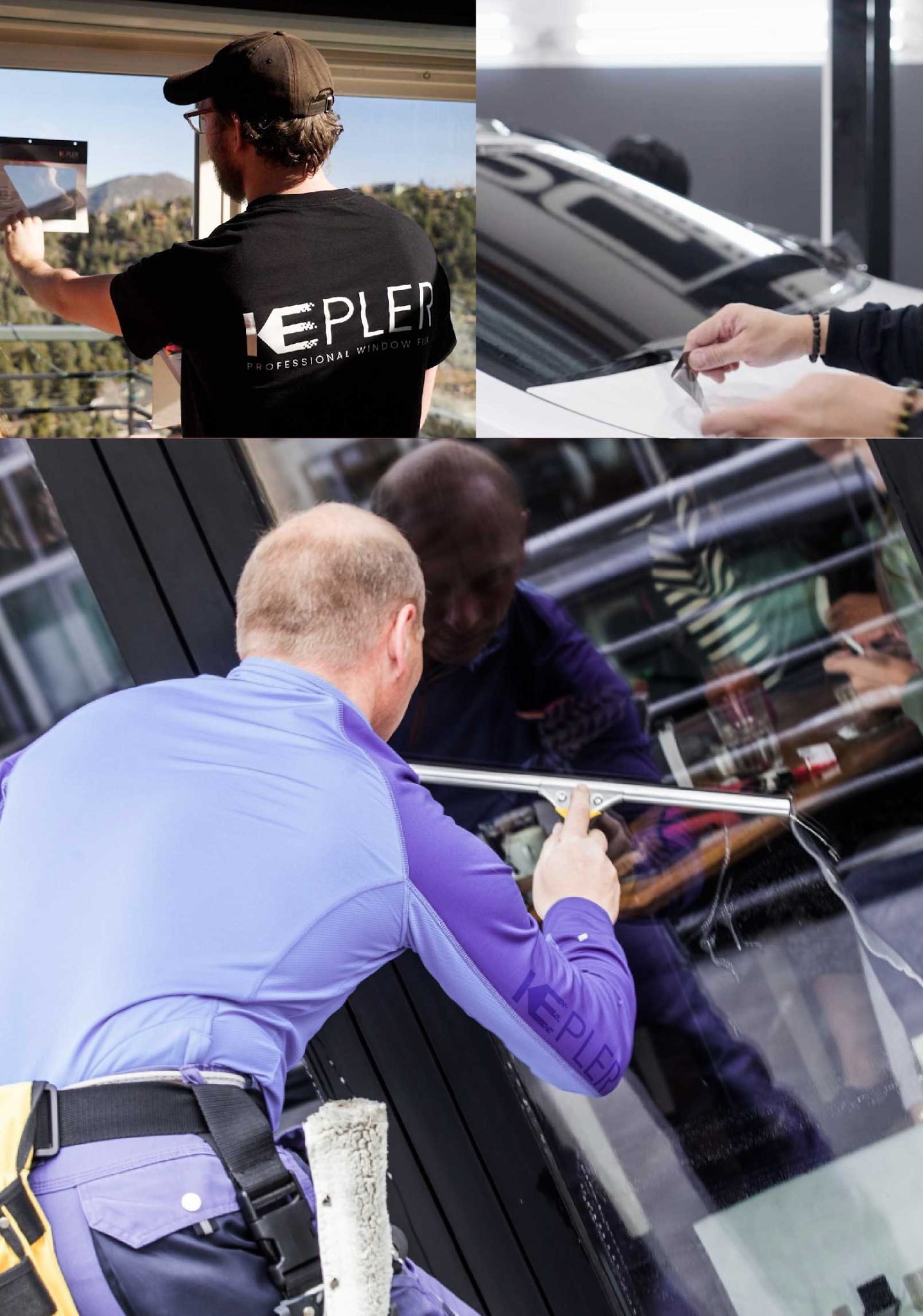 Kepler Skilled Applying Anti-Graffiti Window Film to a Lansing Shop Front