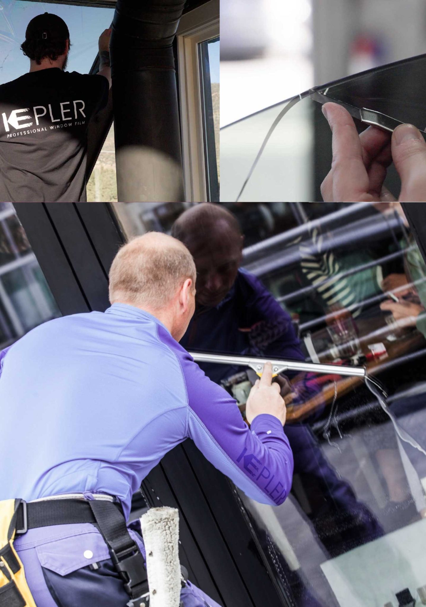 Kepler Professional Applying Anti-Graffiti Window Film to a Lemont Shop Front