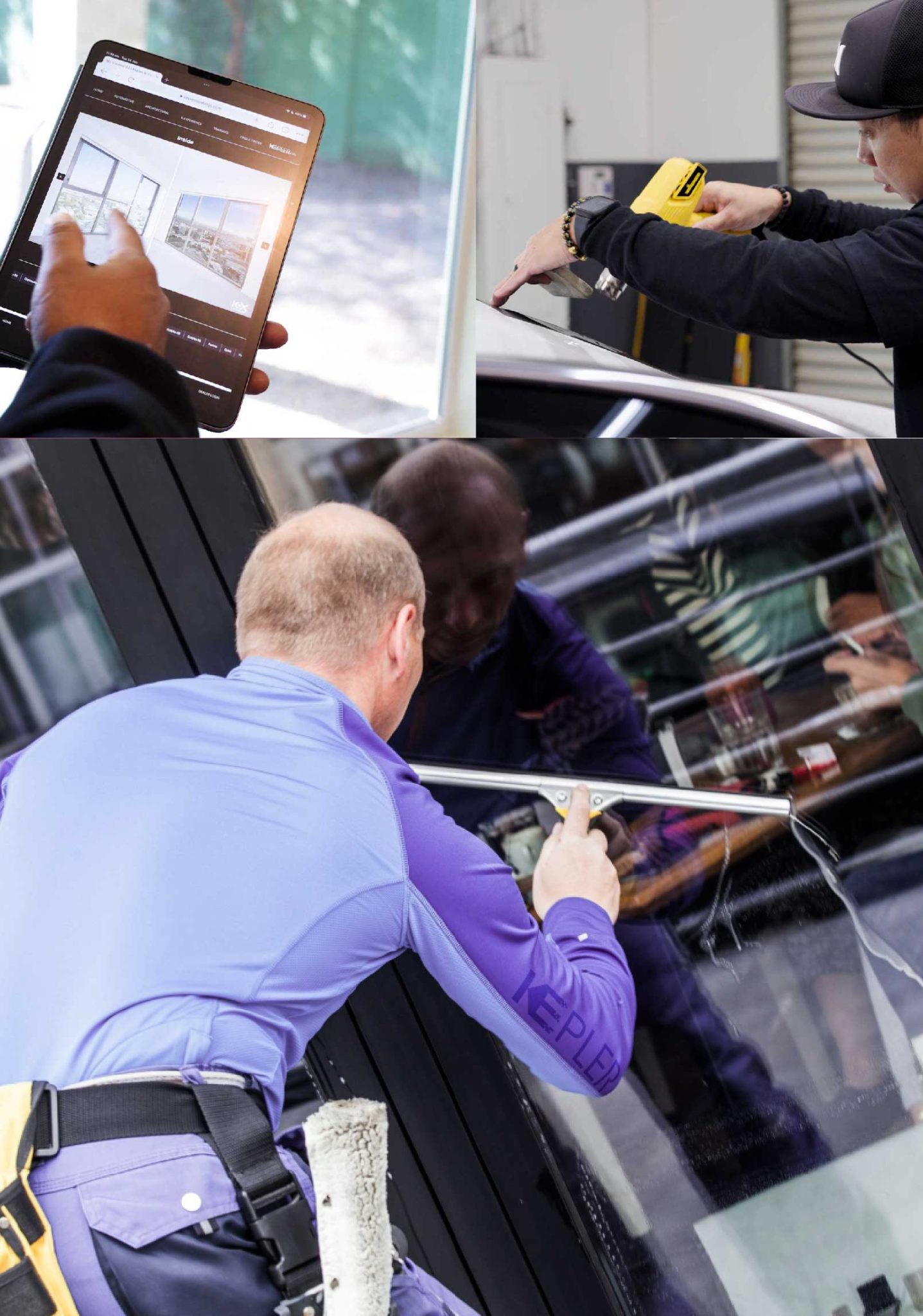 Kepler Skilled Applying Anti-Graffiti Window Film to a Romeoville Shop Front