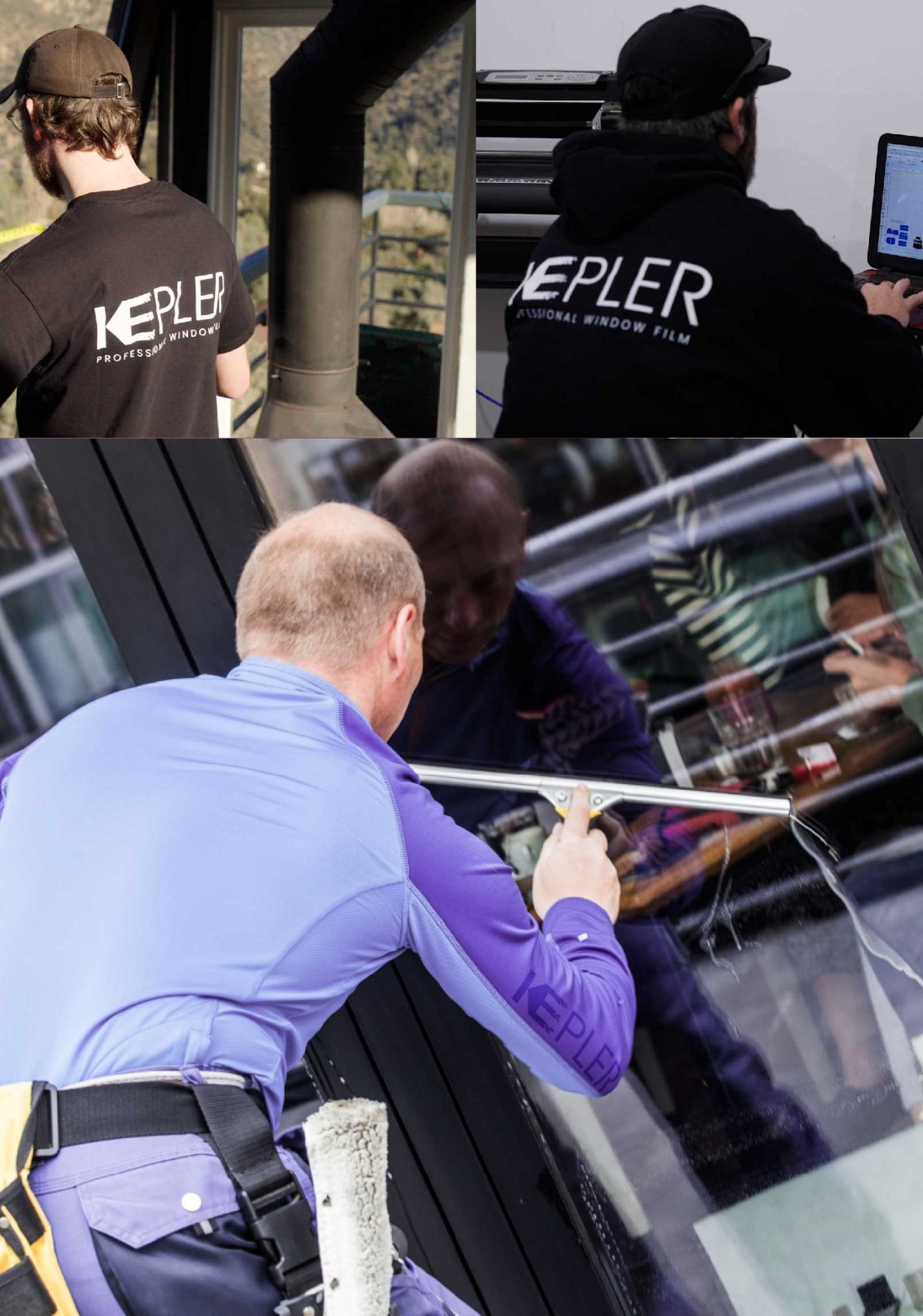 Kepler Professional Applying Anti-Graffiti Window Film to a New Lenox Shop Front
