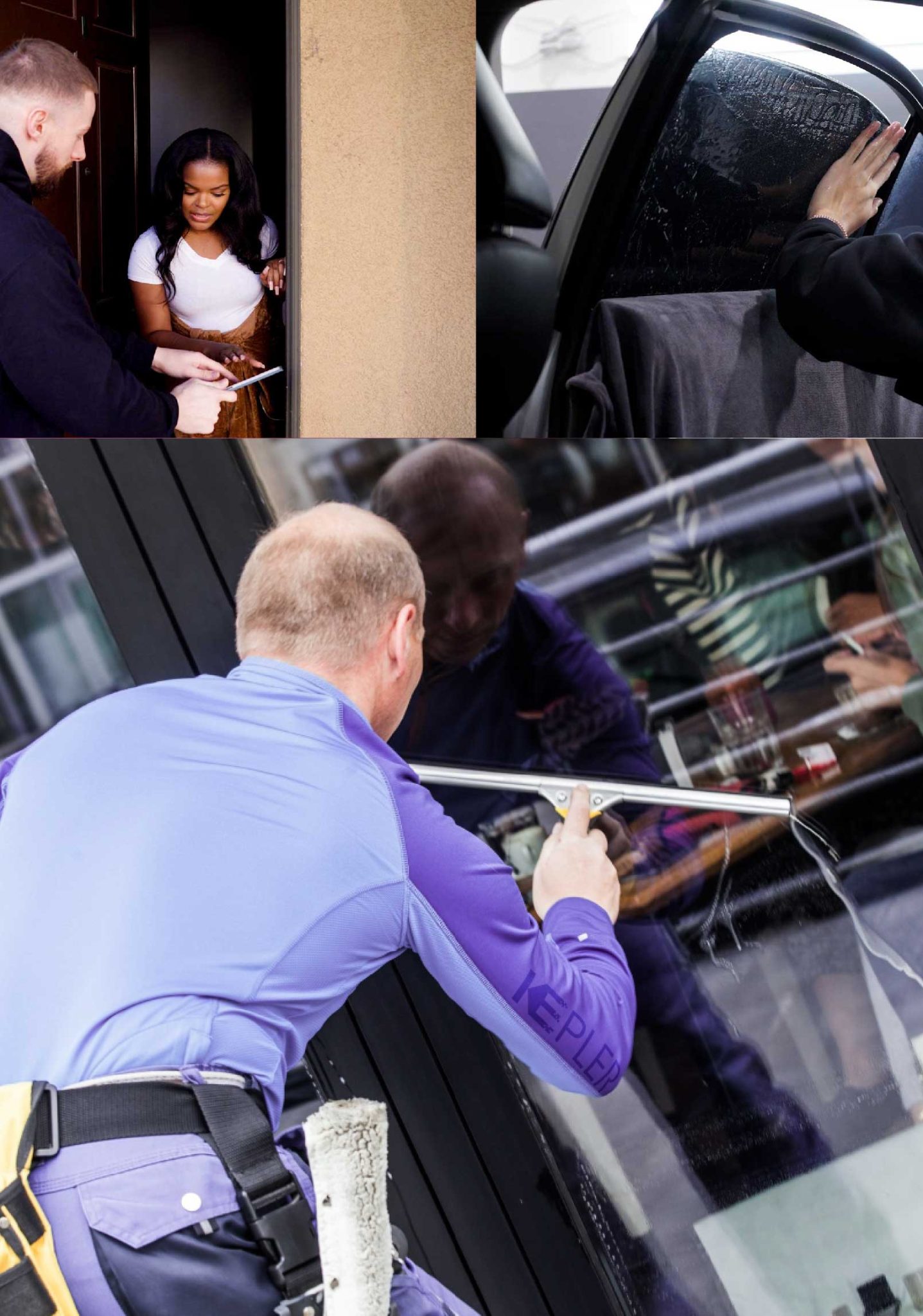Kepler Professional Applying Anti-Graffiti Window Film to a Burbank Shop Front