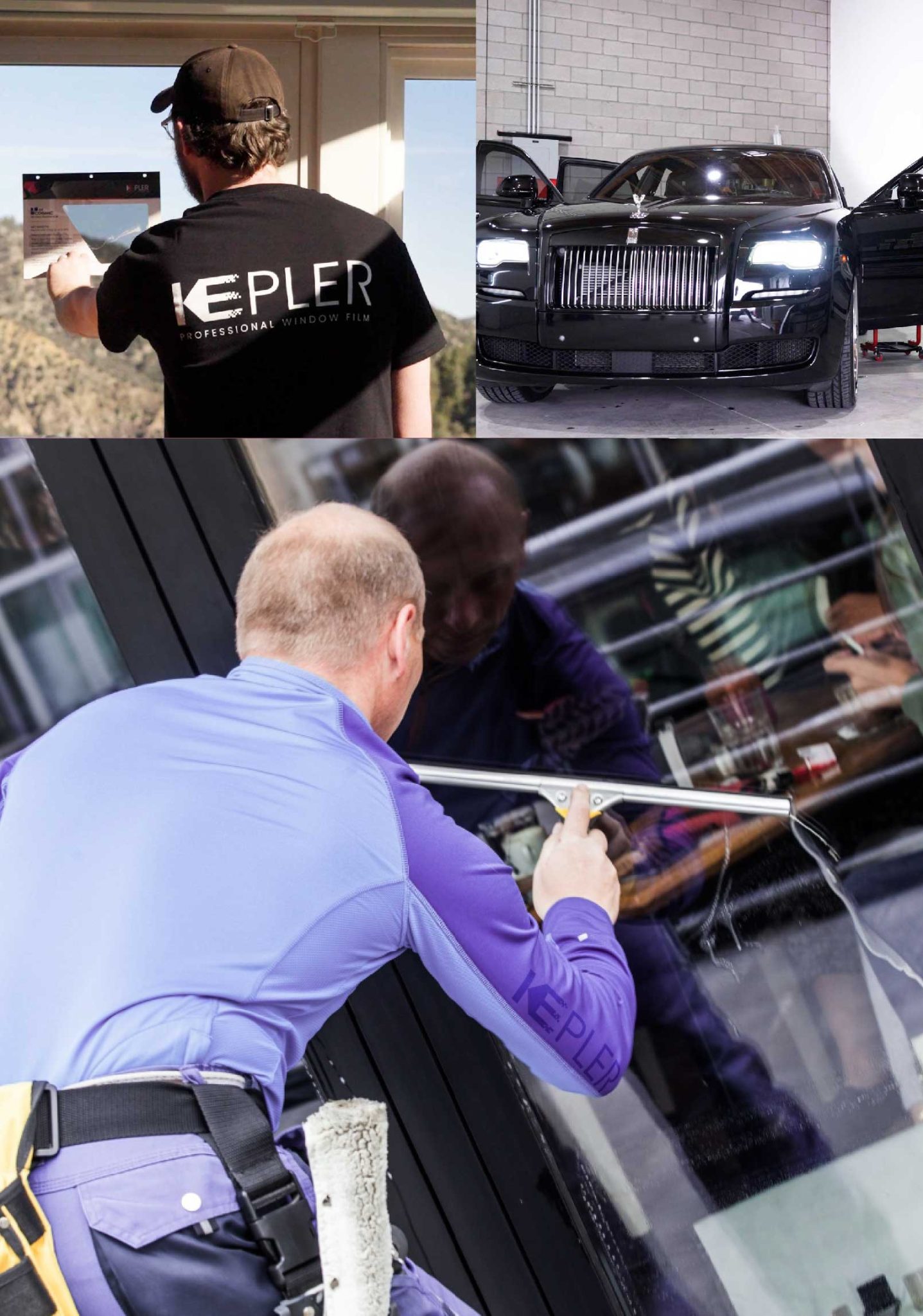 Kepler Professional Applying Anti-Graffiti Window Film to a Country Club Hills Shop Front