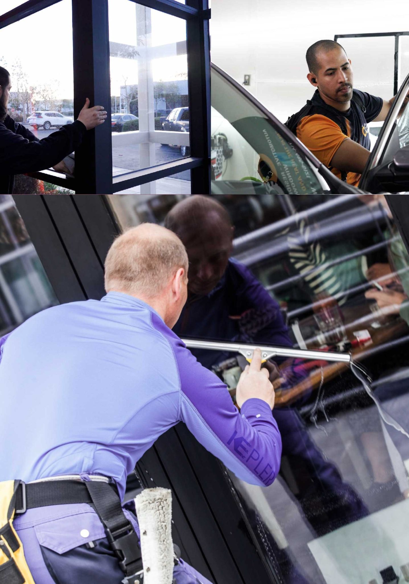 Kepler Expert Applying Anti-Graffiti Window Film to a Batavia Shop Front