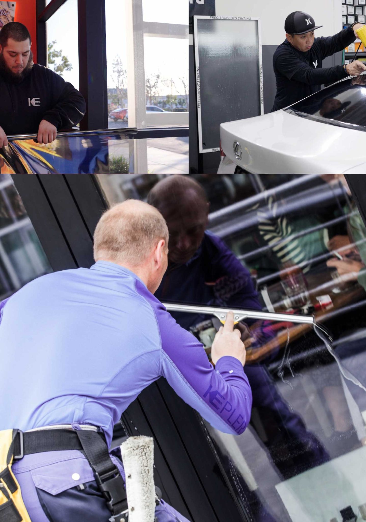Kepler Skilled Applying Anti-Graffiti Window Film to a Woodridge Shop Front