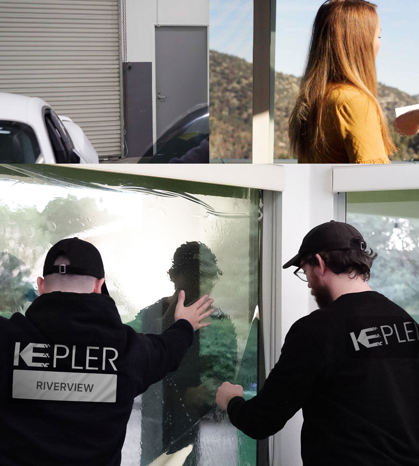 Kepler Technician Applying Ceramic Window Tint to Home in Riverview