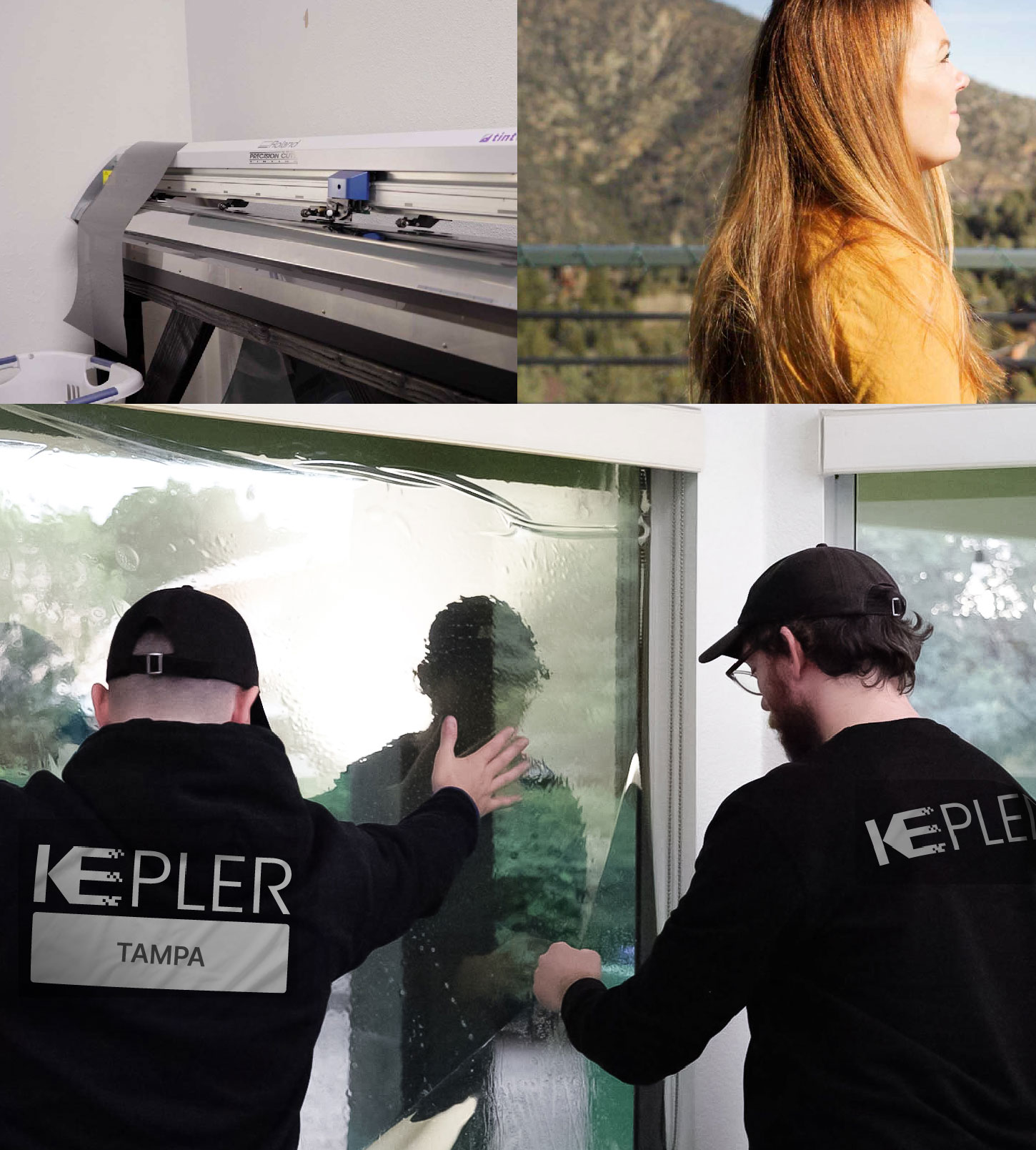 Expert Technician Installing Advanced Window Tint to Home in Tampa