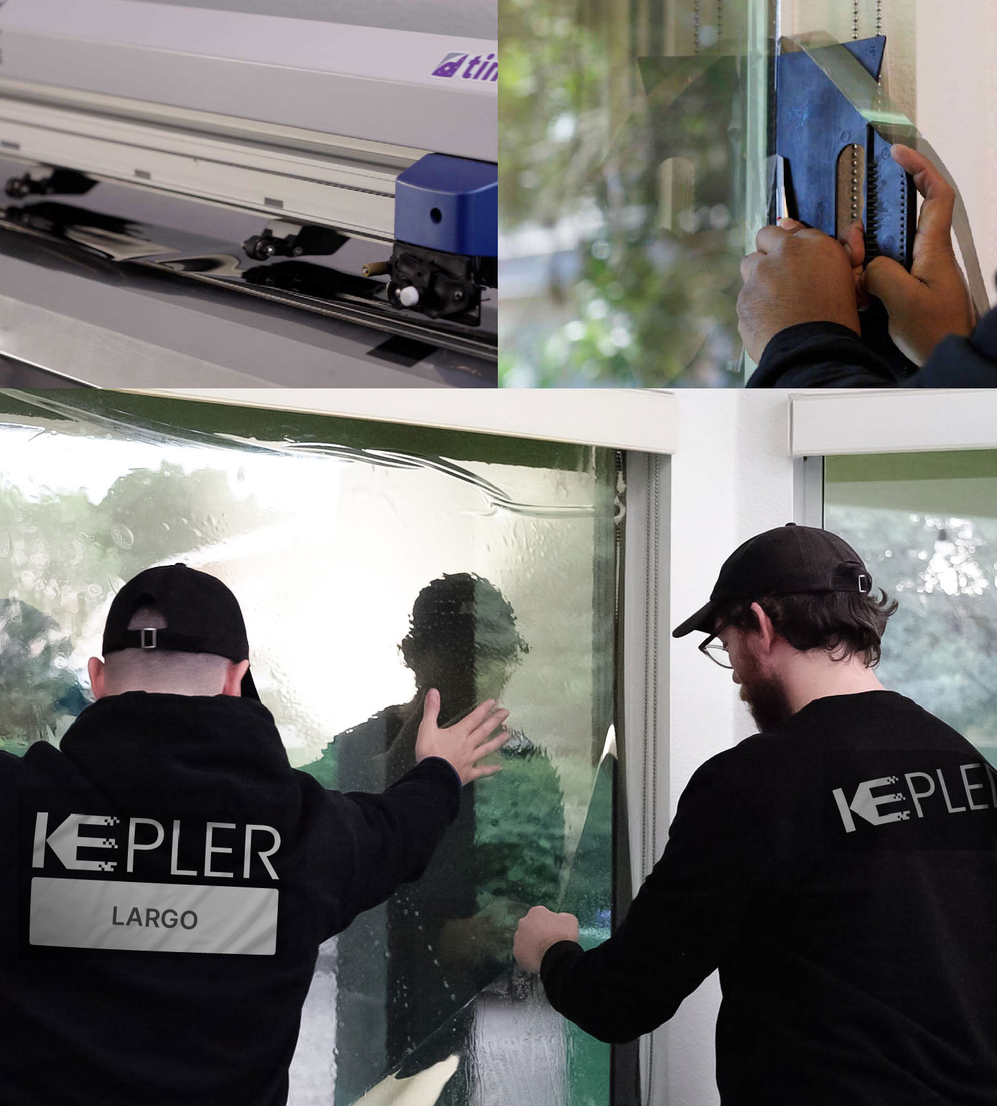 Expert Technician Fitting Advanced Window Tint to Home in Largo