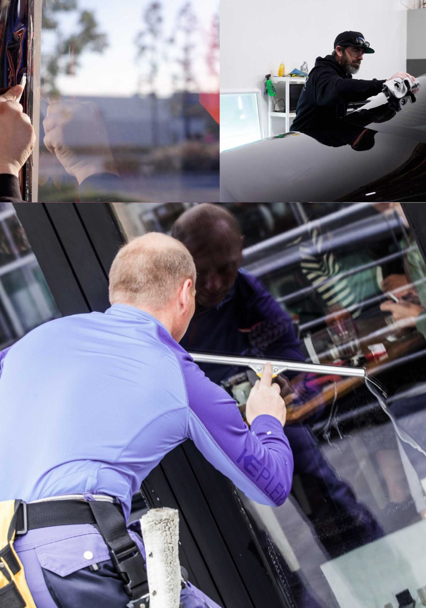 Kepler Professional Applying Anti-Graffiti Window Film to a Chicago Shop Front