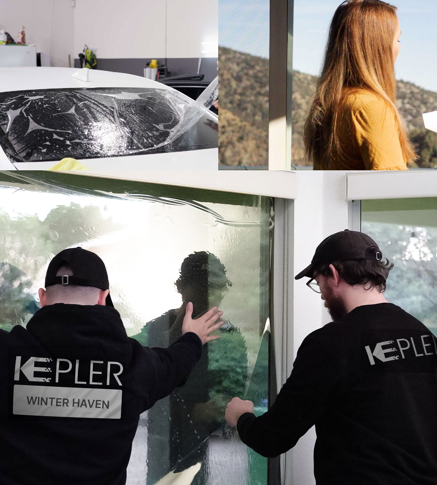Expert Technician Applying Advanced Window Tint to Home in Winter Haven