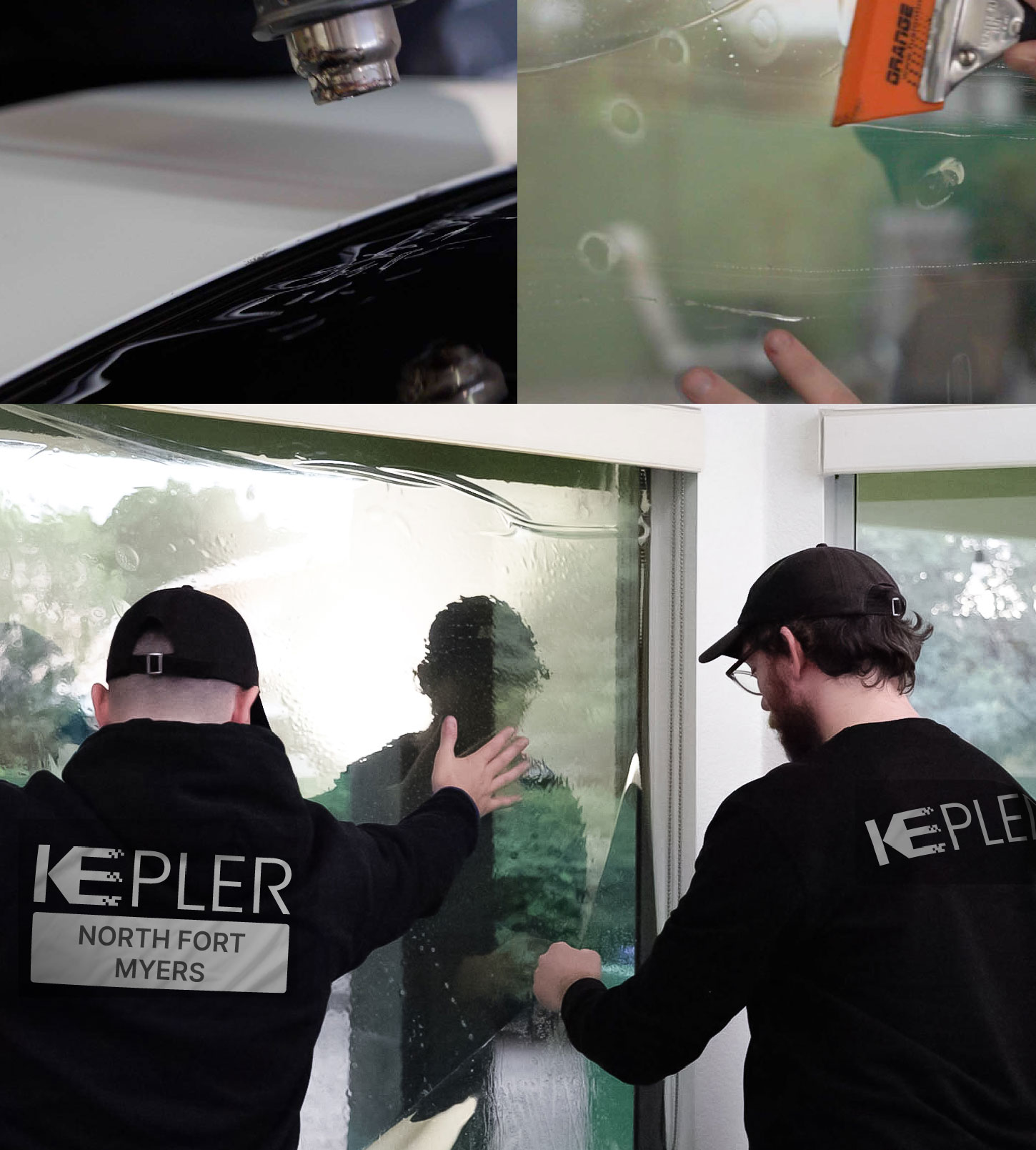 Kepler Technician Installing Advanced Window Tint to Home in North Fort Myers