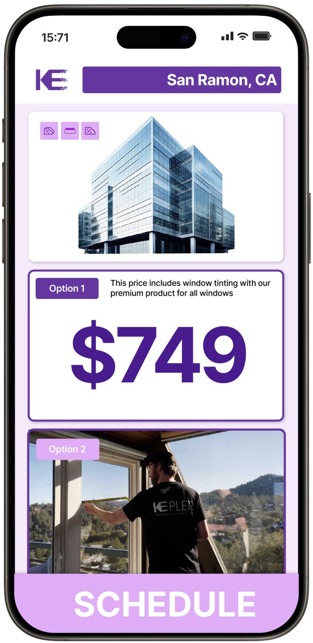 View Competitive Commercial Window Tinting Prices in San Ramon, California