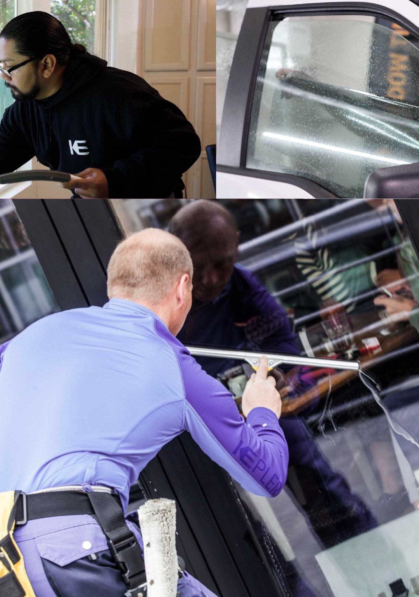 Kepler Expert Applying Anti-Graffiti Window Film to a Washington Shop Front