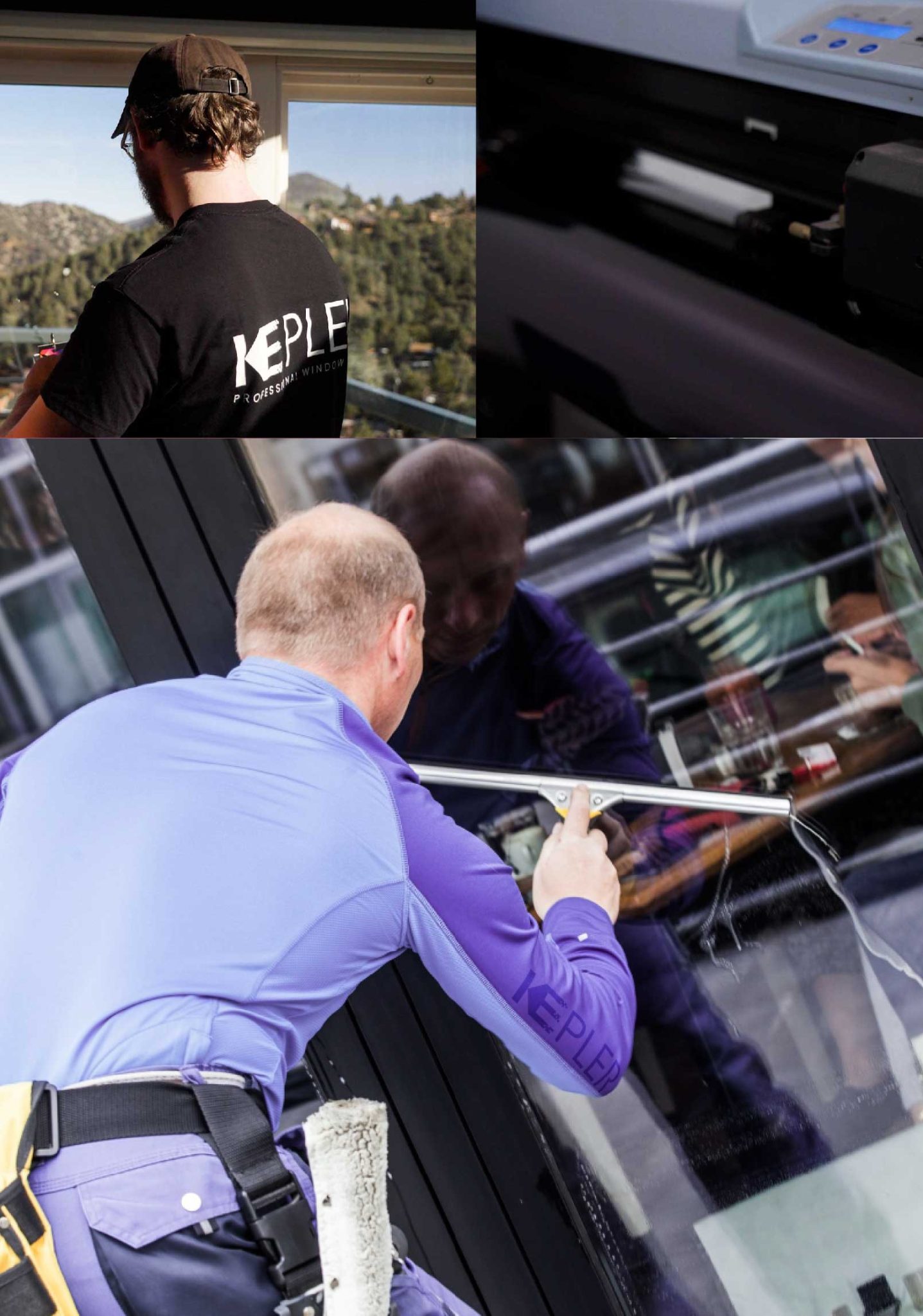 Kepler Skilled Applying Anti-Graffiti Window Film to a Peoria Shop Front