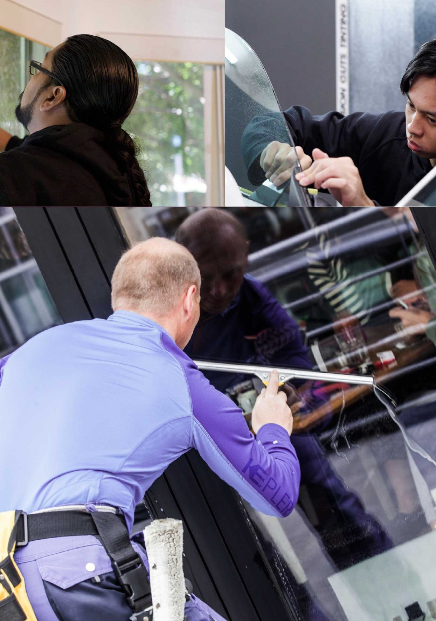 Kepler Expert Applying Anti-Graffiti Window Film to a East Peoria Shop Front