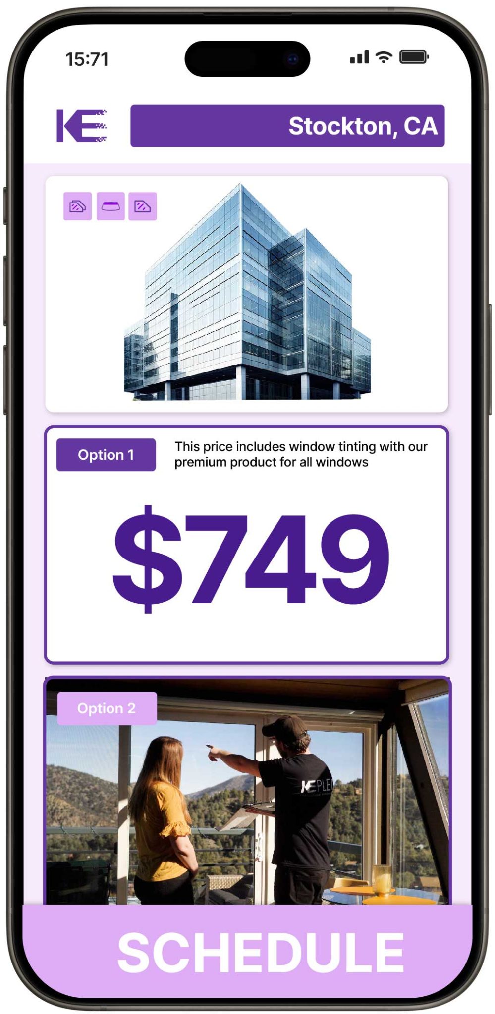 View Competitive Commercial Window Tinting Rates in Stockton, California