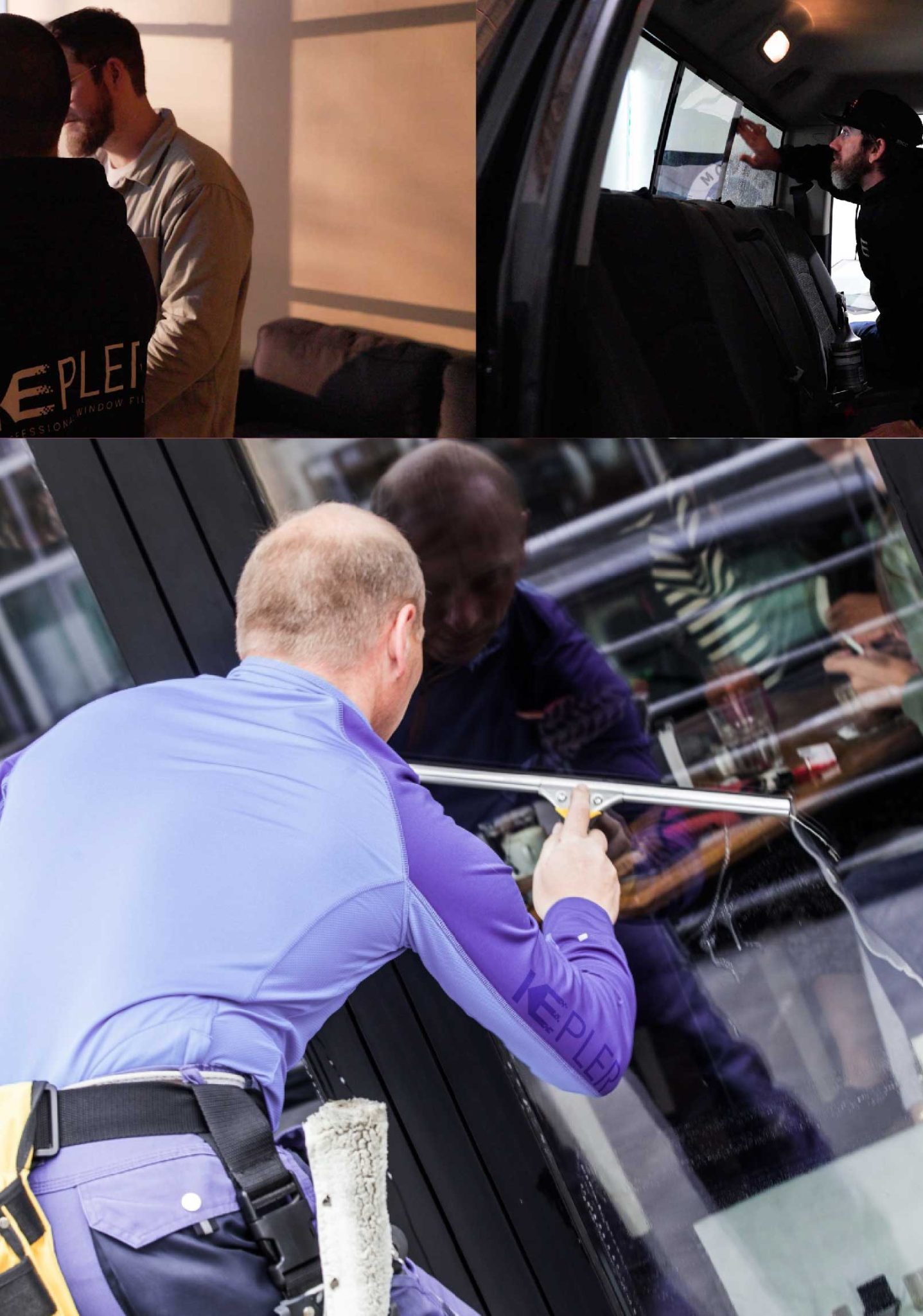 Kepler Professional Applying Anti-Graffiti Window Film to a Collinsville Shop Front
