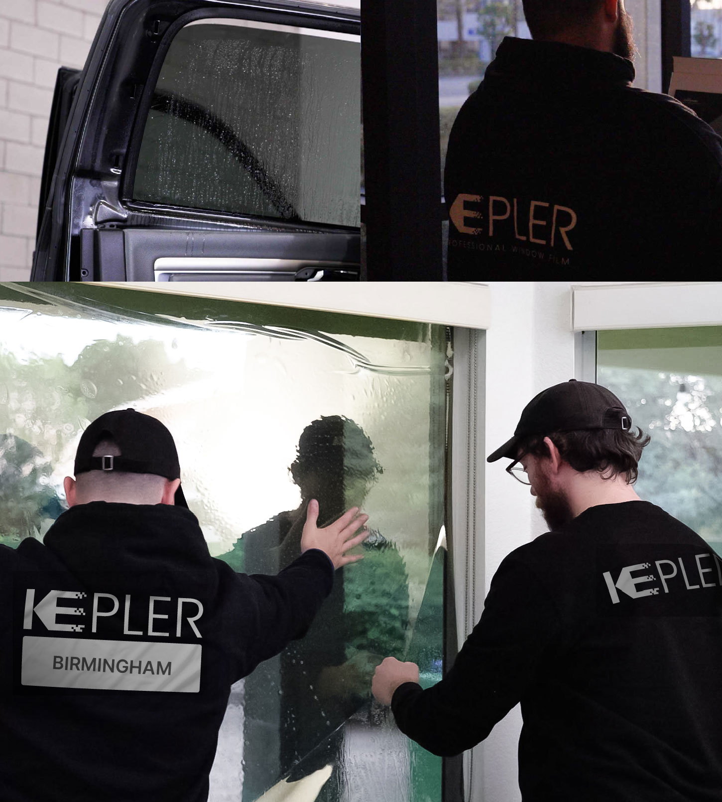 Expert Technician Installing High-tech Window Tint to Home in Birmingham