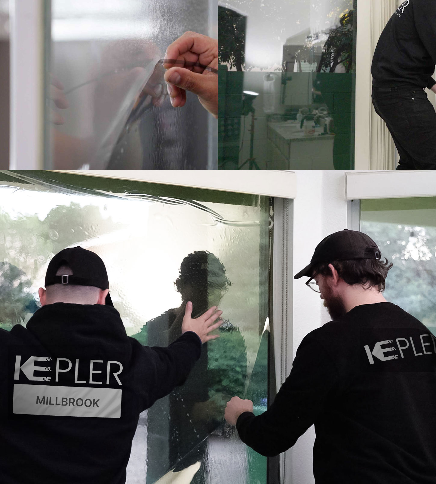 Expert Technician Fitting Ceramic Window Tint to Home in Millbrook