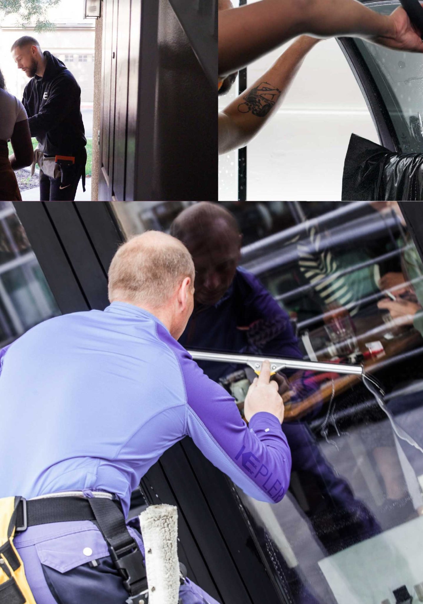 Kepler Expert Applying Anti-Graffiti Window Film to a Independence Shop Front