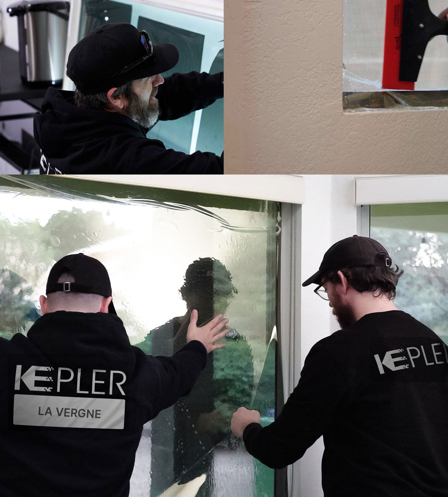 Expert Technician Installing Ceramic Window Tint to Home in La Vergne