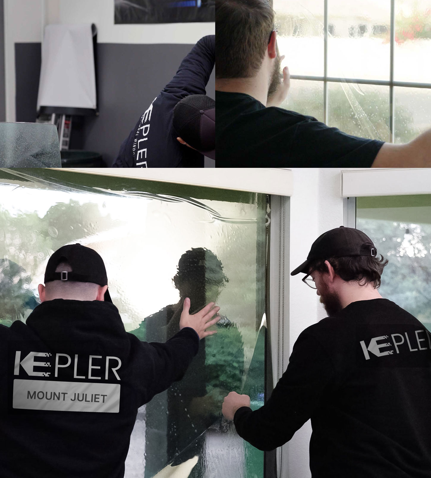 Expert Technician Fitting Advanced Window Tint to Home in Mount Juliet