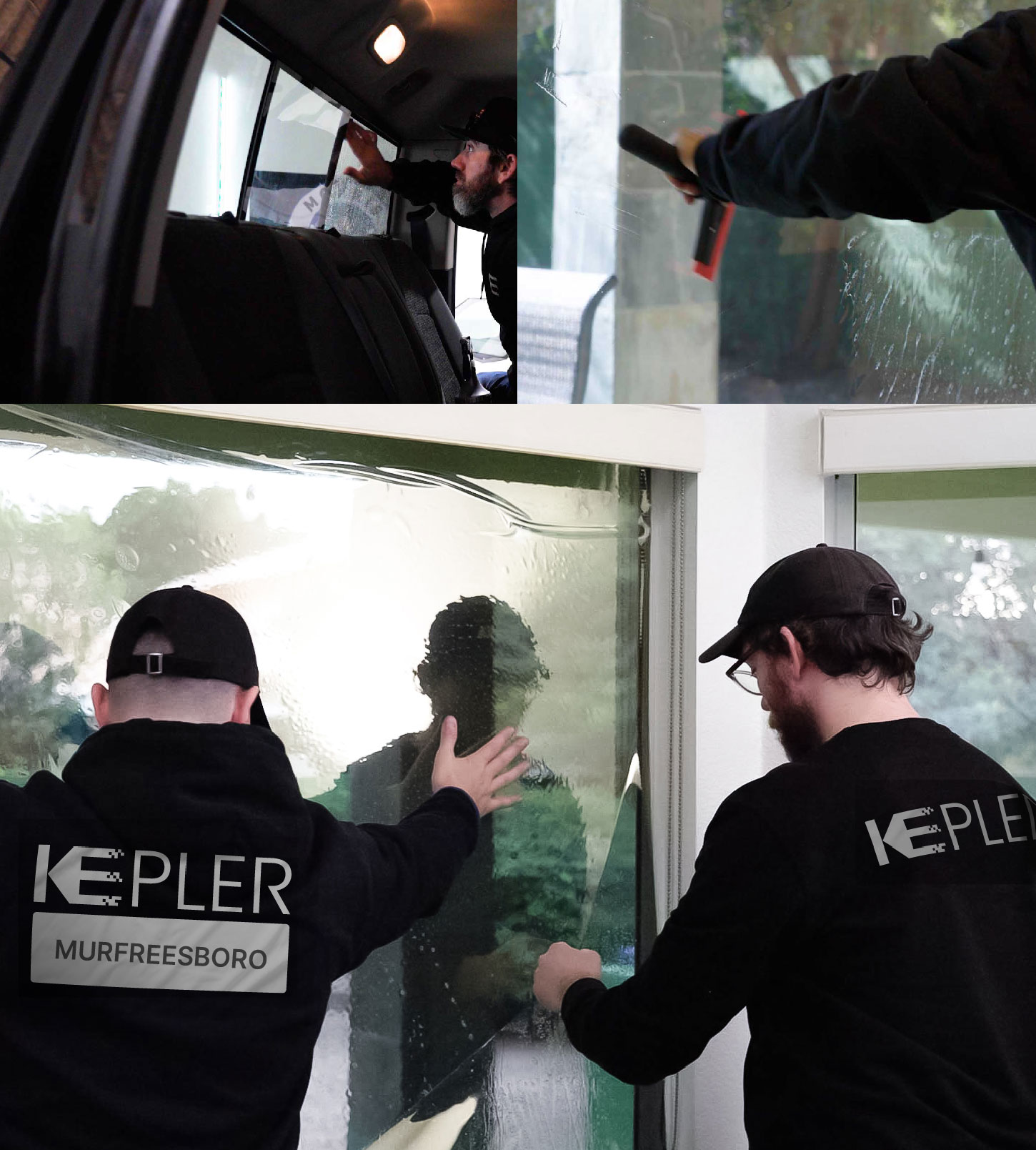 Kepler Technician Installing Advanced Window Tint to Home in Murfreesboro