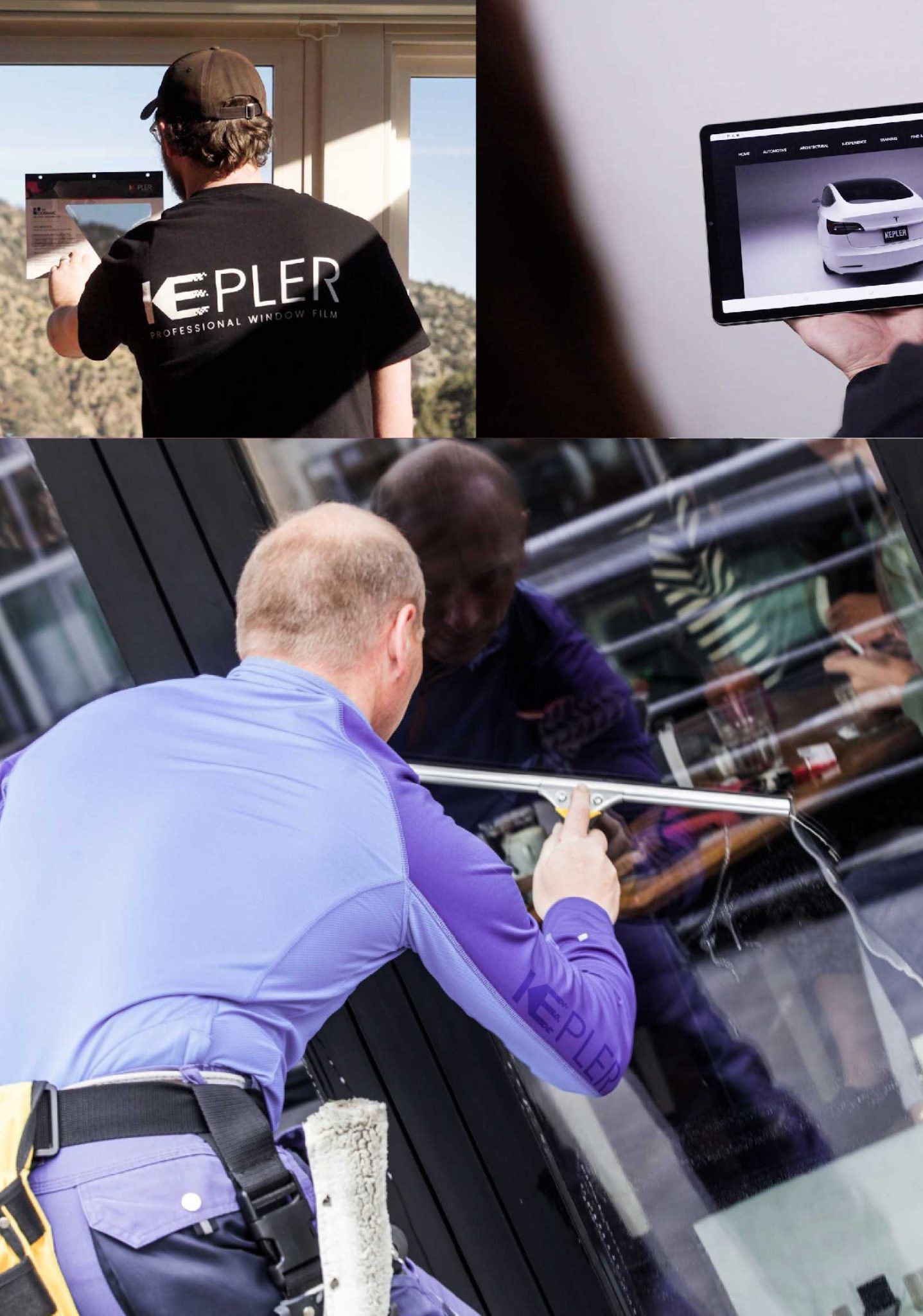 Kepler Professional Applying Anti-Graffiti Window Film to a Rolla Shop Front