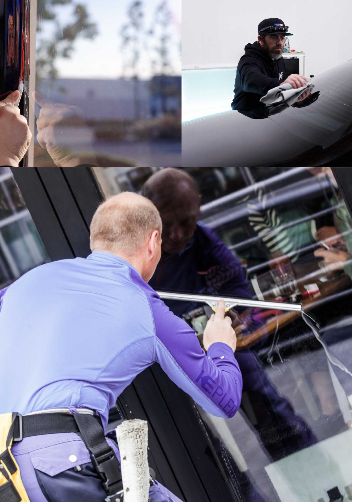 Kepler Professional Applying Anti-Graffiti Window Film to a Republic Shop Front
