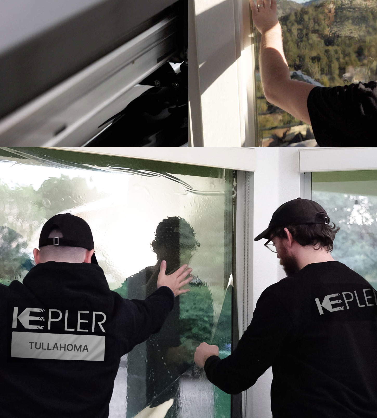 Kepler Technician Applying High-tech Window Tint to Home in Tullahoma