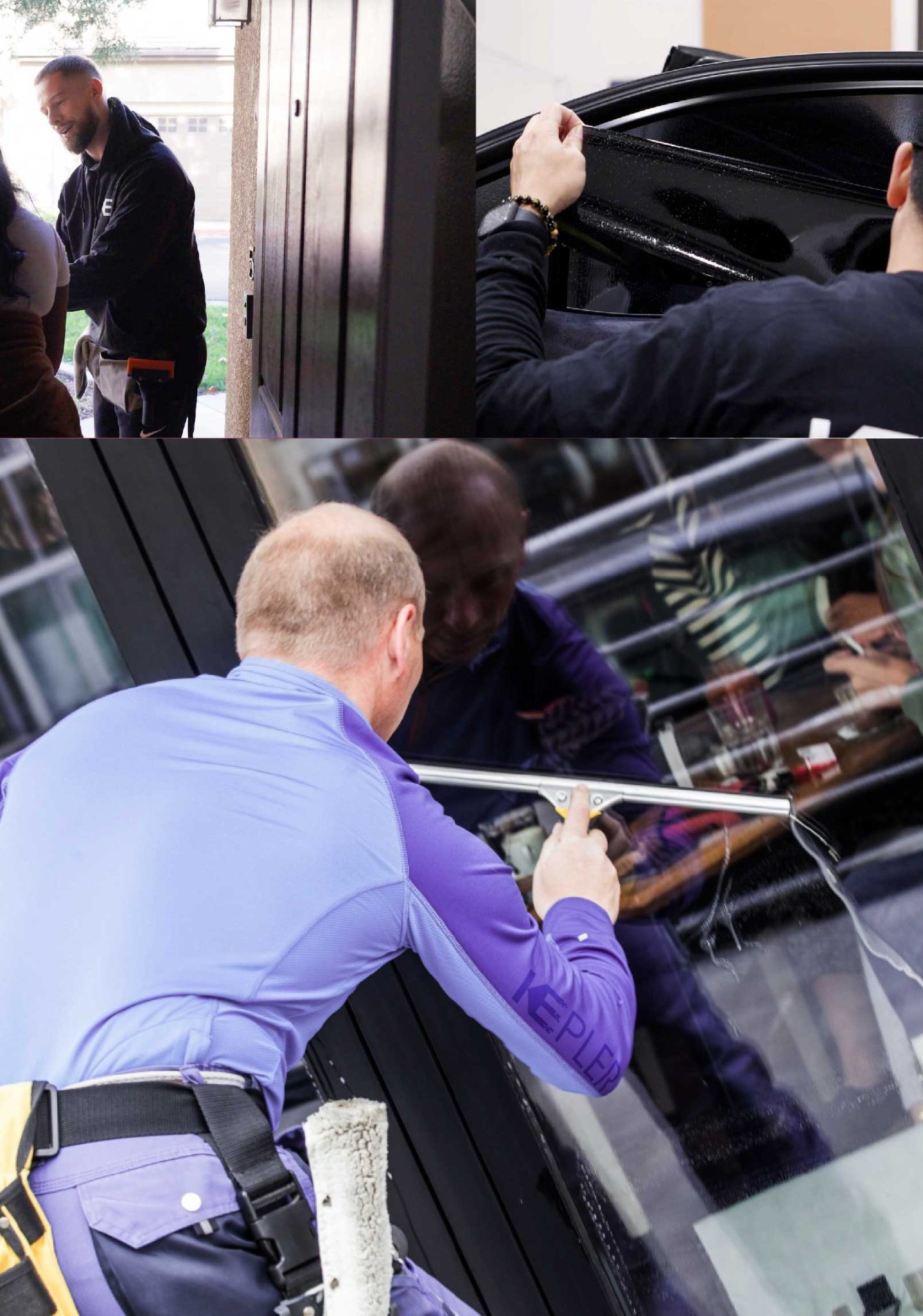 Kepler Skilled Applying Anti-Graffiti Window Film to a Springfield Shop Front