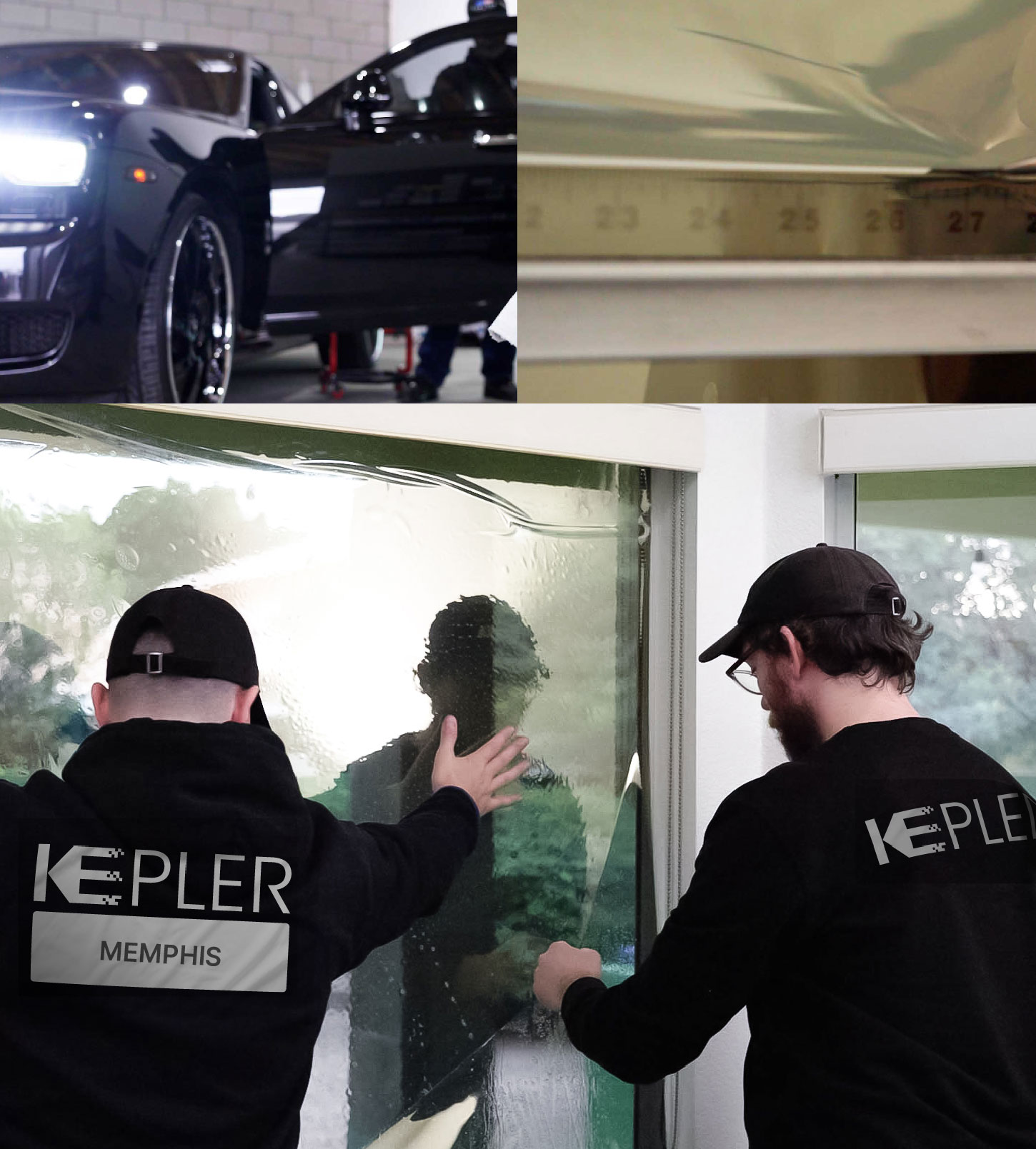 Kepler Technician Installing High-tech Window Tint to Home in Memphis