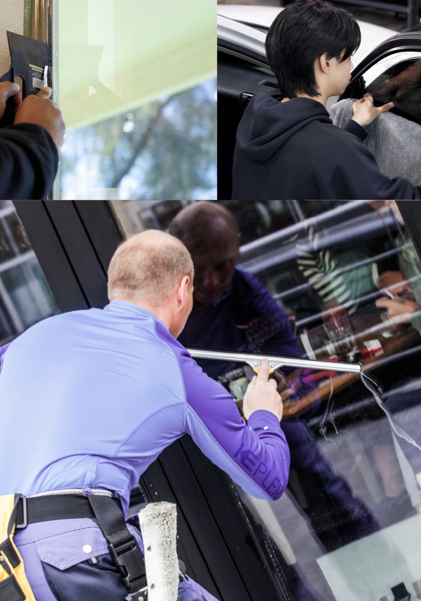 Kepler Expert Applying Anti-Graffiti Window Film to a Kansas City Shop Front