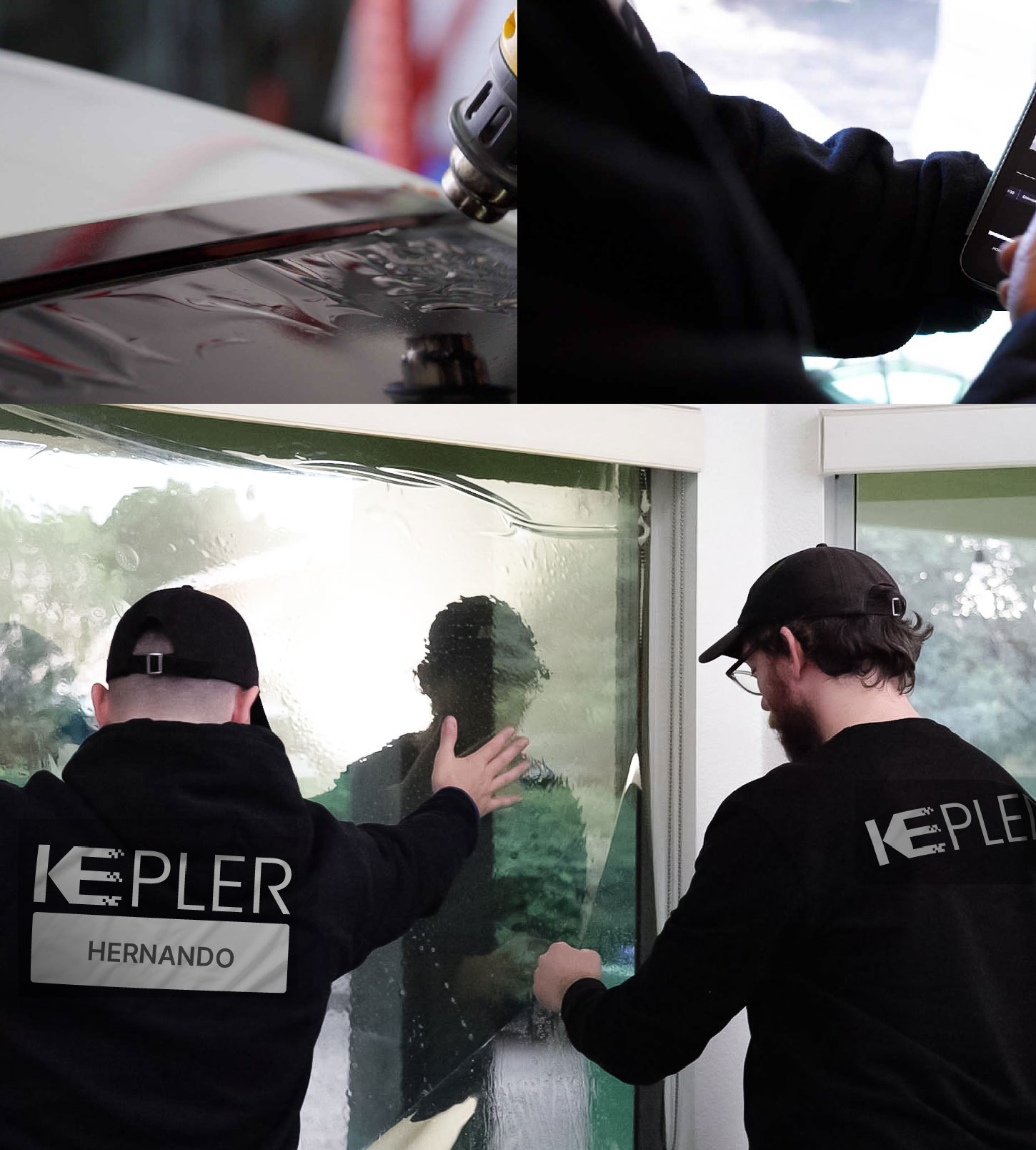 Expert Technician Applying Advanced Window Tint to Home in Hernando