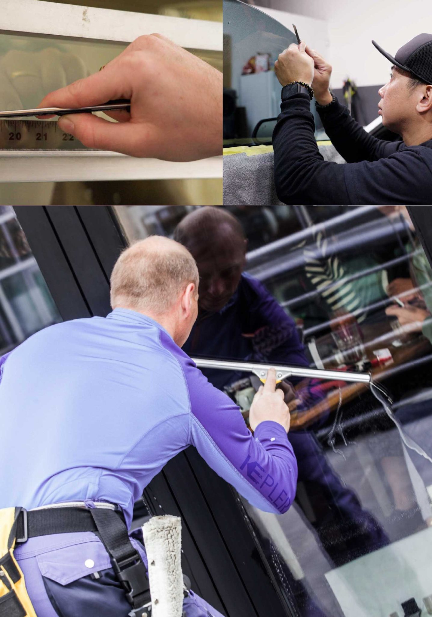 Kepler Professional Applying Anti-Graffiti Window Film to a Salina Shop Front