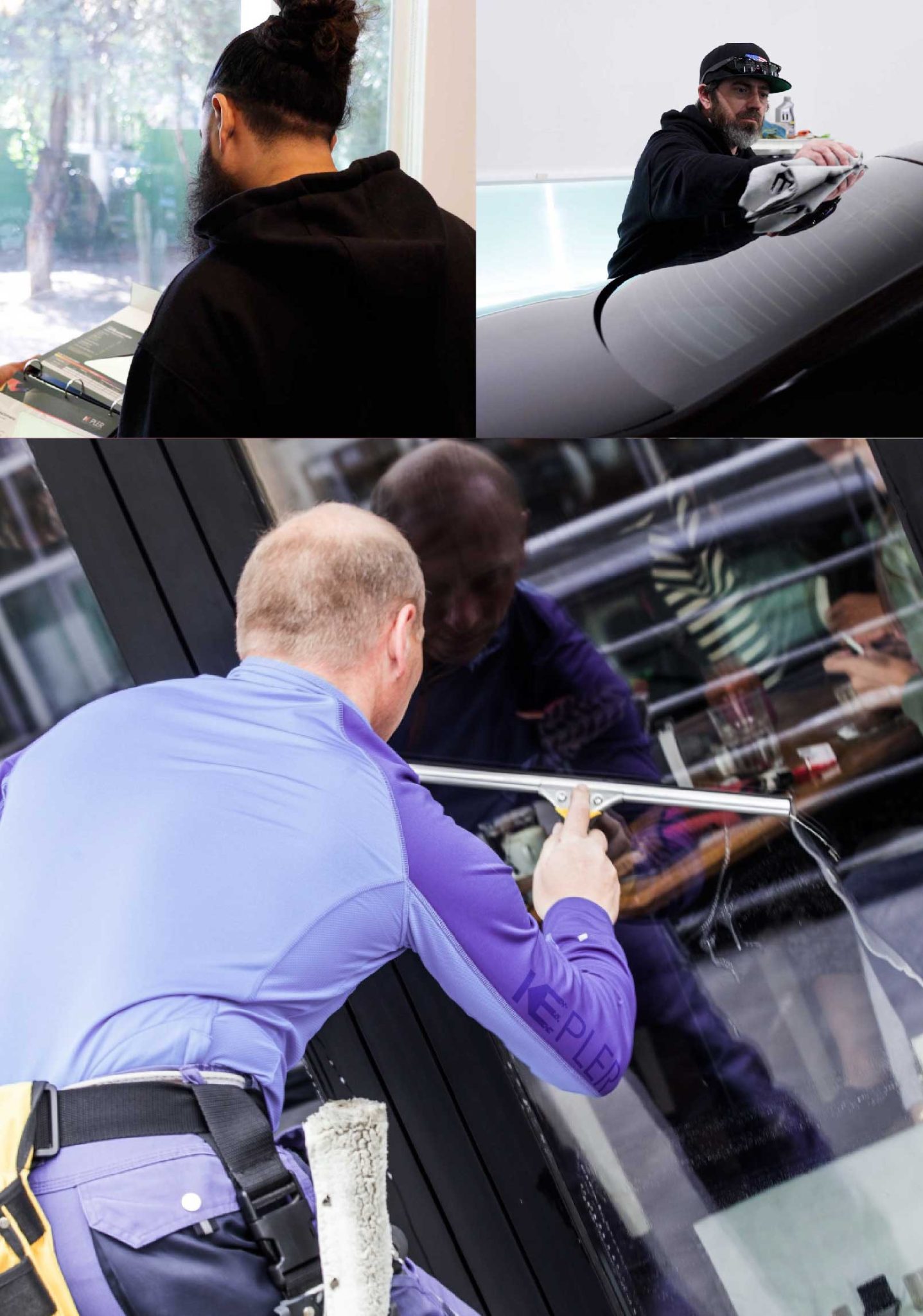 Kepler Expert Applying Anti-Graffiti Window Film to a Garden City Shop Front