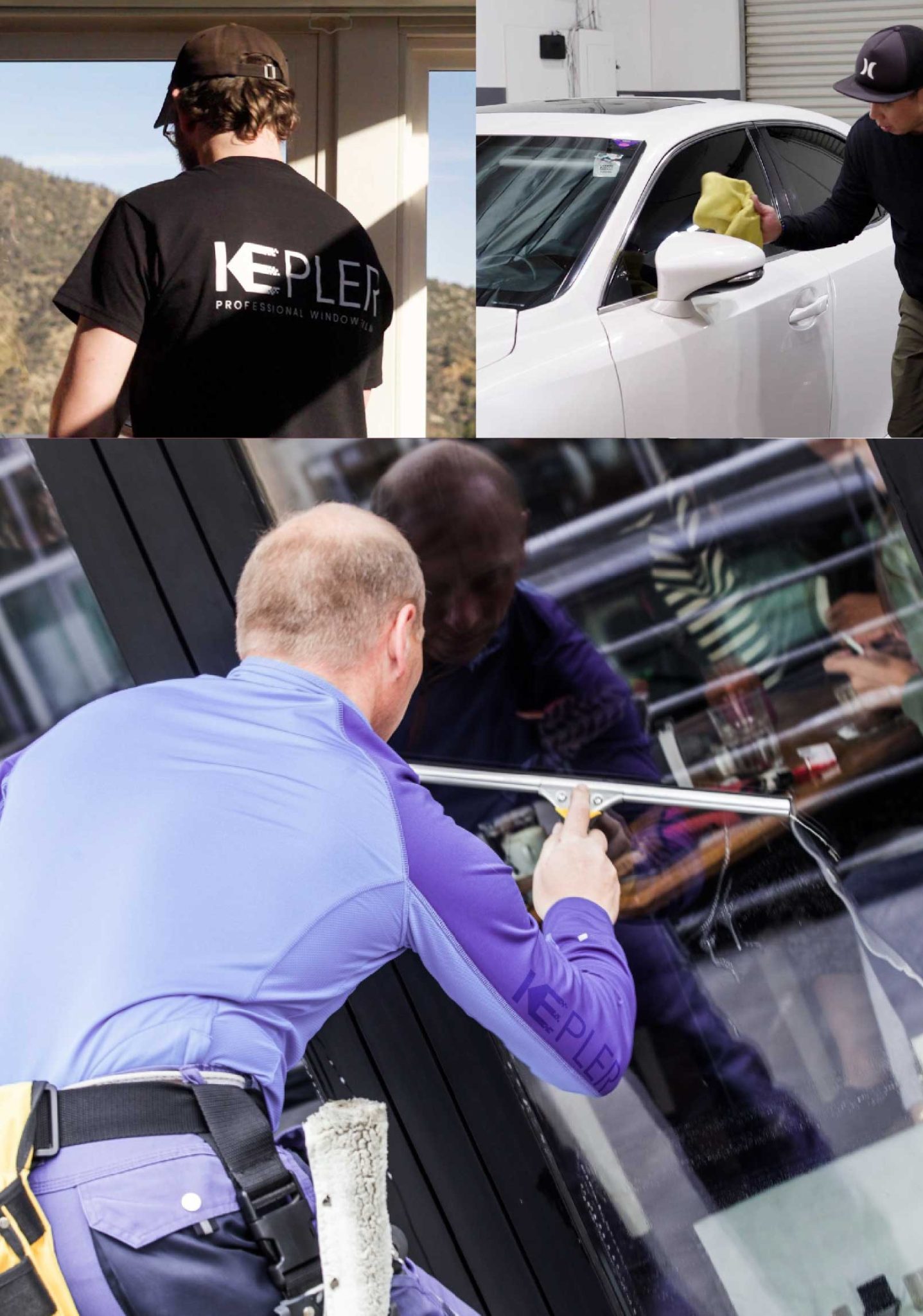 Kepler Skilled Applying Anti-Graffiti Window Film to a Bellevue Shop Front