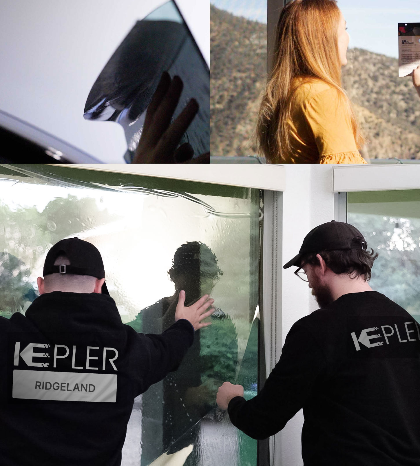 Kepler Technician Applying Advanced Window Tint to Home in Ridgeland